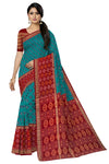 Teal Green Half Half Body Bandha Saree | Odisha Handloom GI Tagged | Devnika