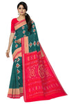 Deep Green Bandha Bomkai Saree | Odisha Handloom GI Tagged | Devnika