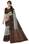 White Mania Bandha Traditional Katiki Saree | Odisha Handloom GI Tagged | Devnika