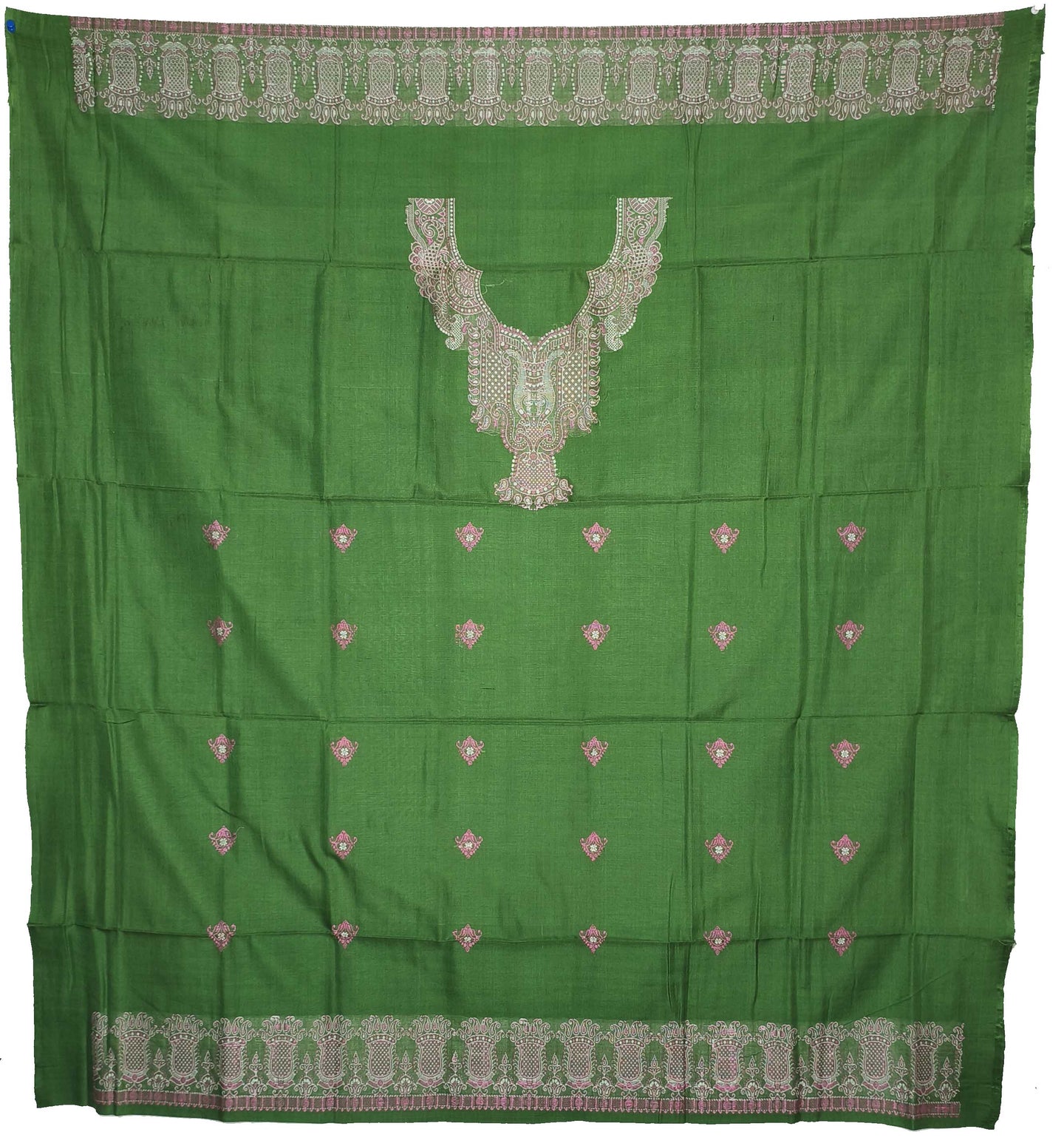 Green Bomkai Dress Set Necklace Design