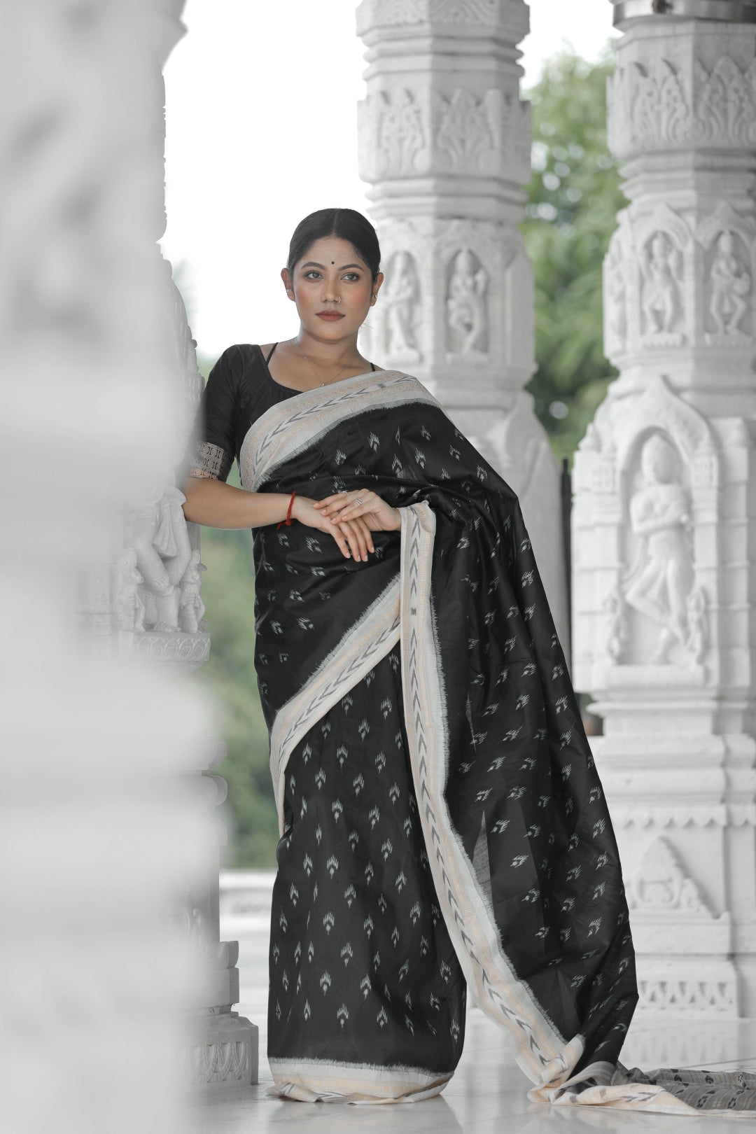 Black Bandha Khandua Saree | Odisha Handloom | Devnika