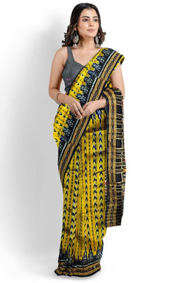 Golden Dhanpatri Khandua Pata Saree