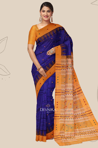 Blue Pata Bapta Saree