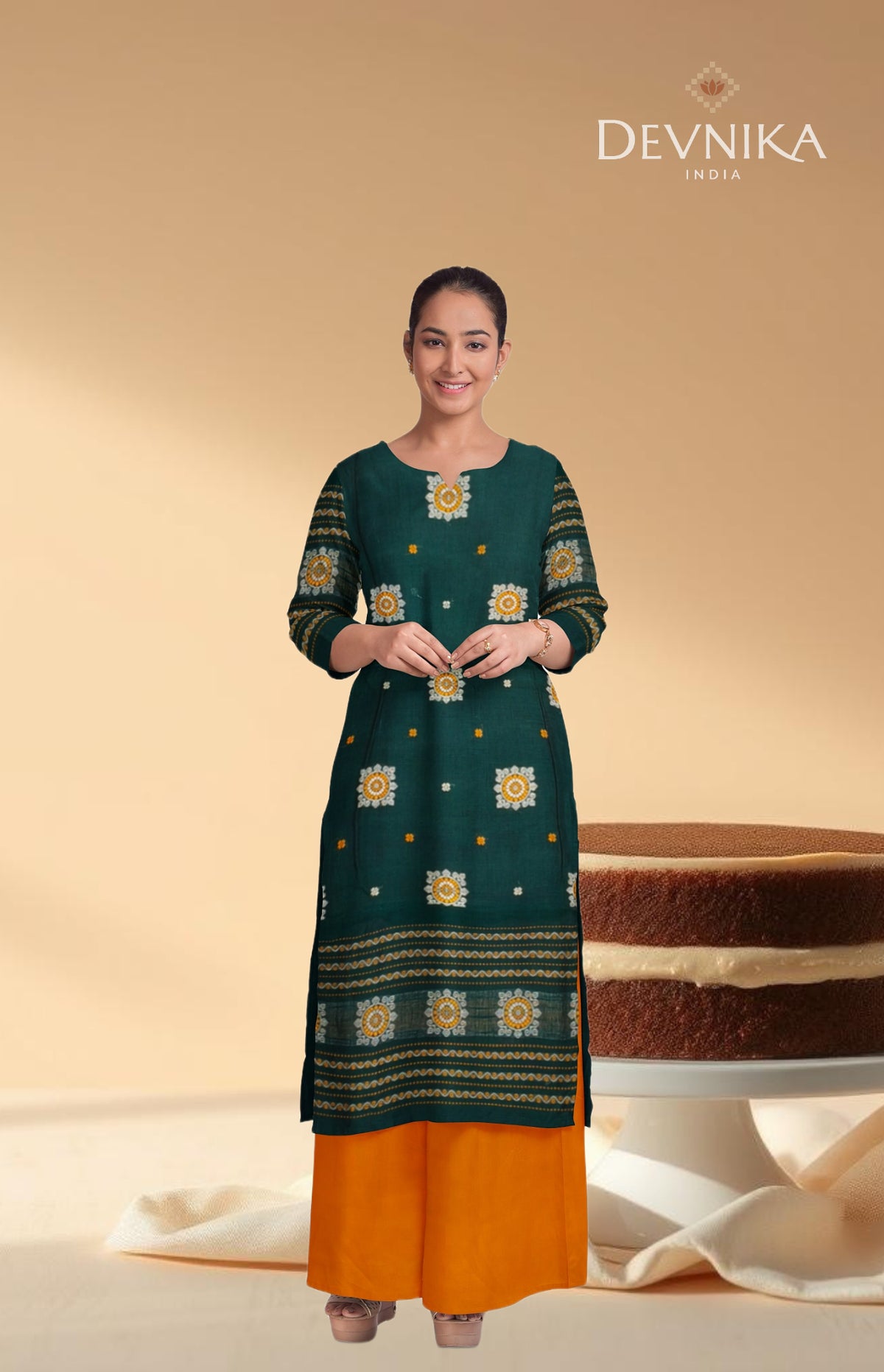 Deep Green Bomkai Dress Set