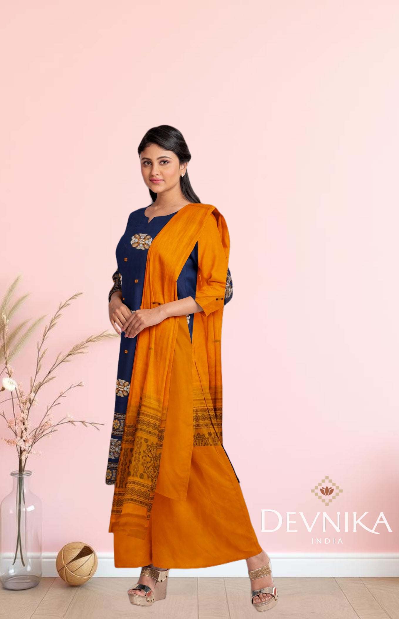 Blue Bomkai Dress Set