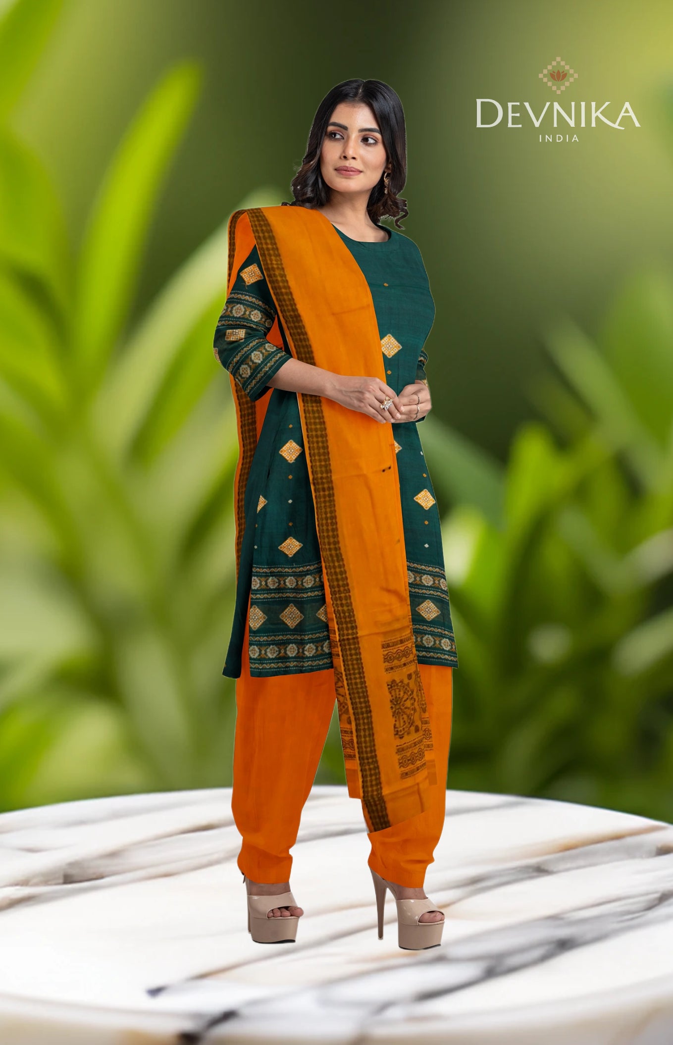 Green Bomkai Dress Set