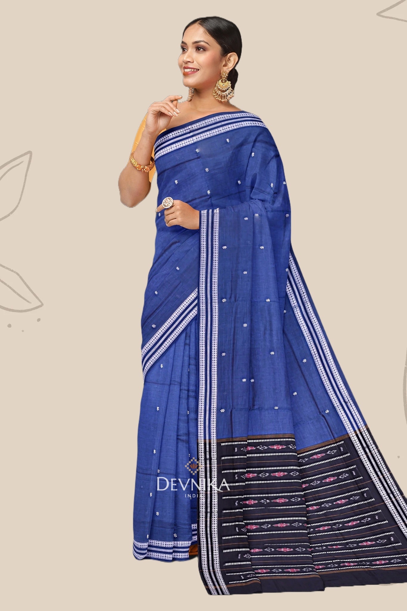 Navy Blue Mini Butti Saree
