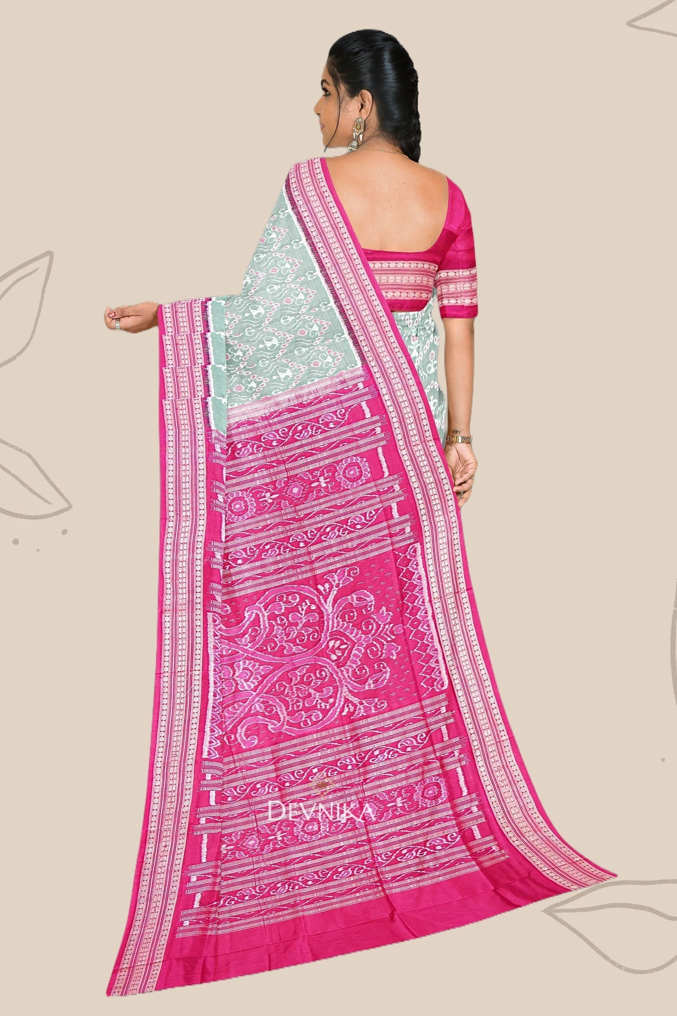 Light Green Teracota Bandha Saree