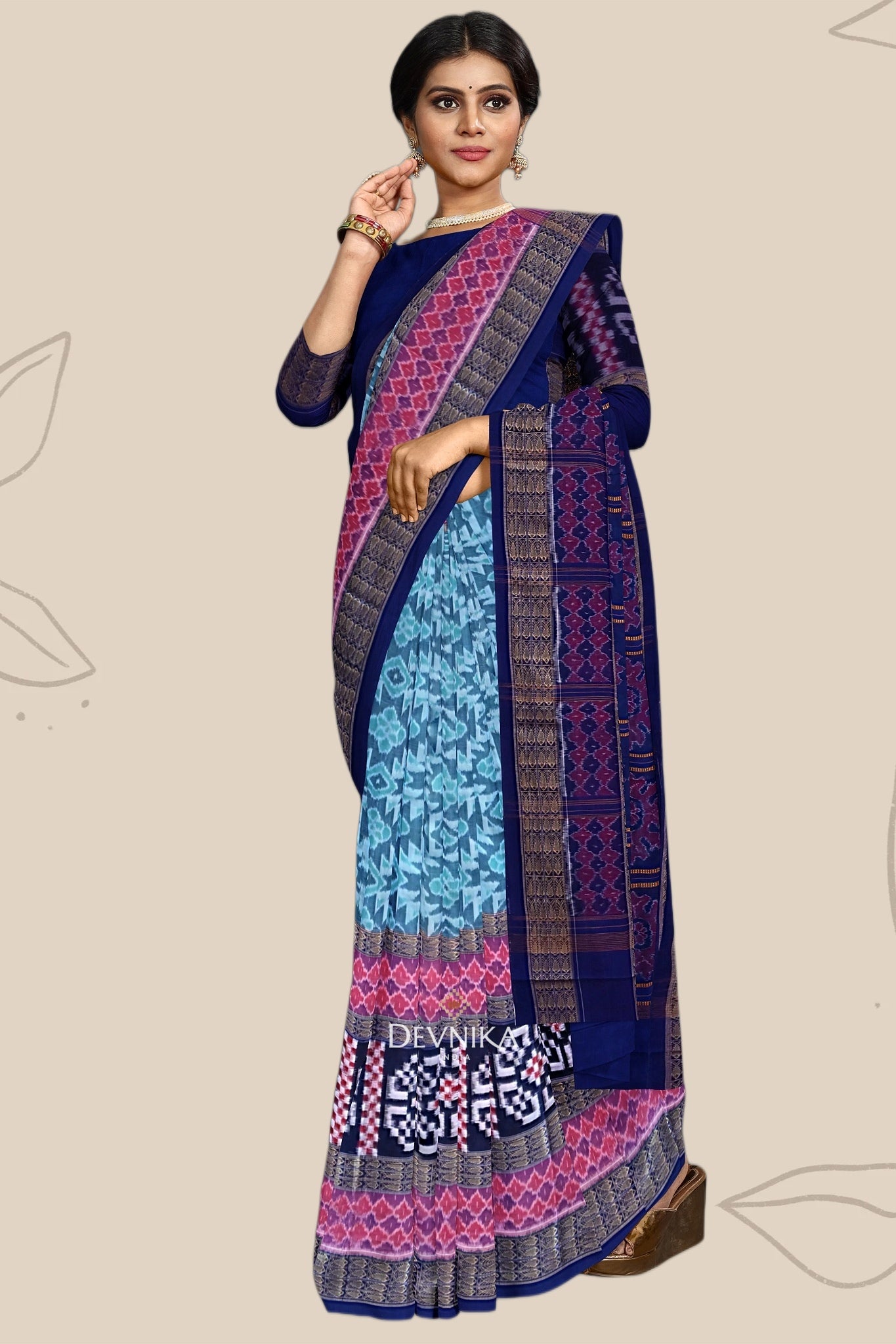 Cyan Bandha Pasapalli Saree