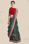 Forest Green Body Bandha Silk Saree | Odisha Handloom GI Tagged | Devnika