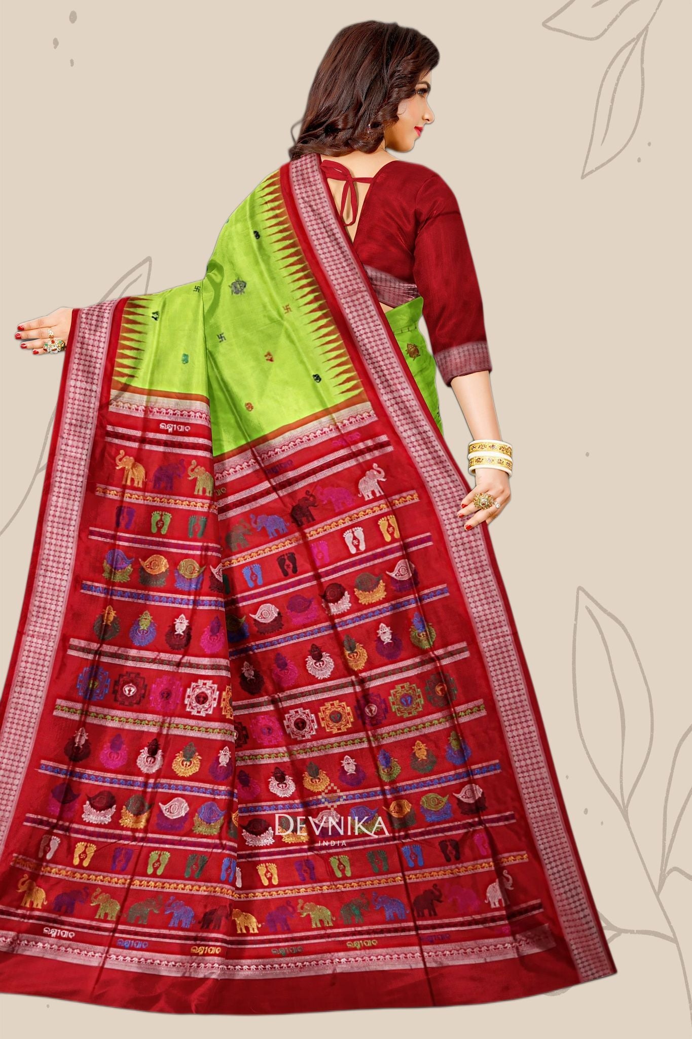 Fresh Green Maha Laxmi Saree