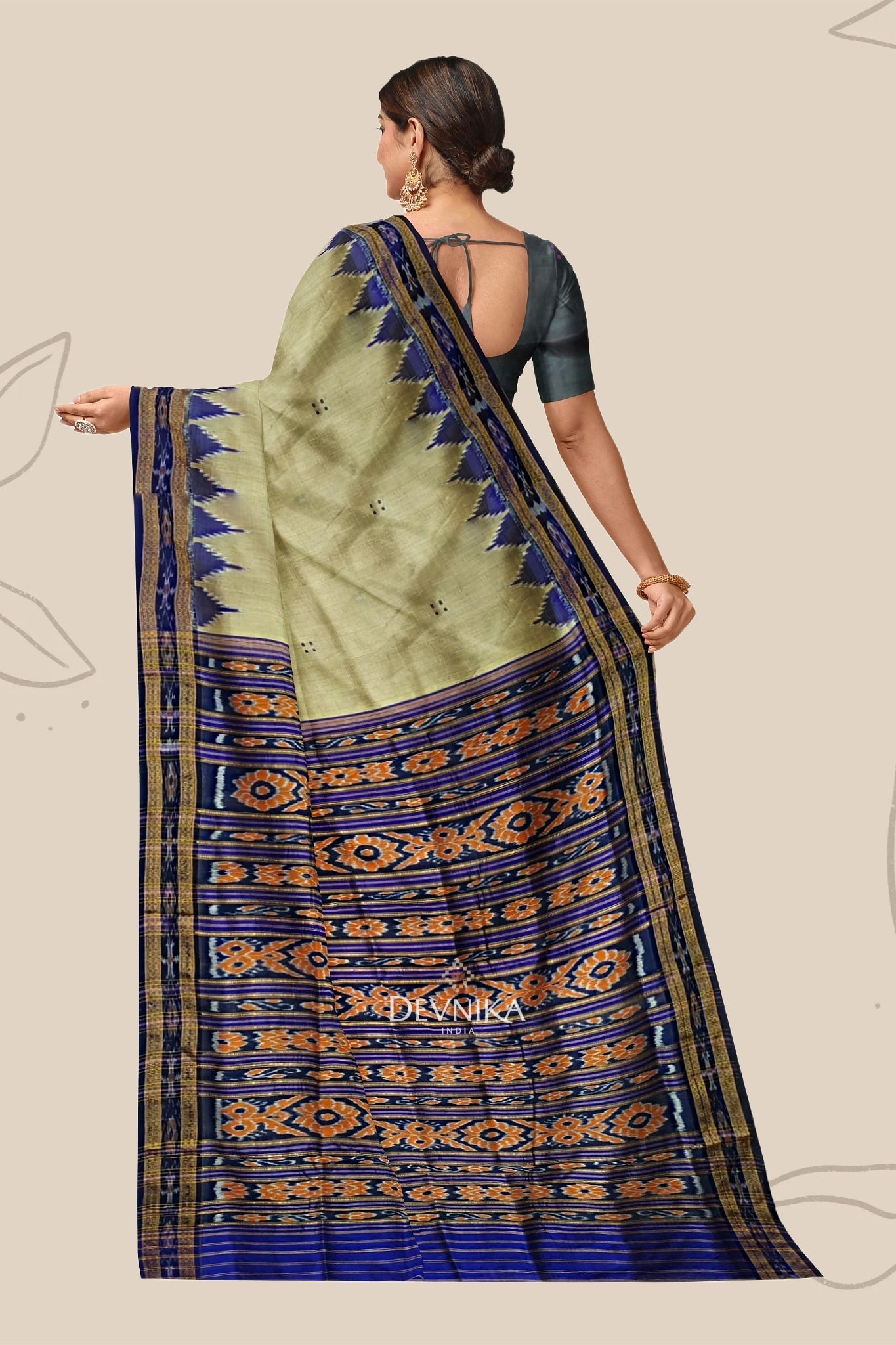 Matha Big Temple Border Khandua Pata Saree | Odisha Handloom | Devnika
