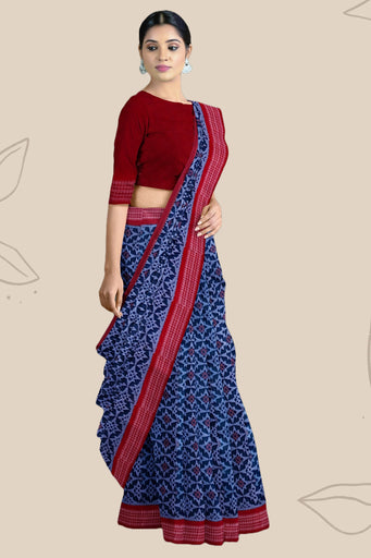 Blue Paper Bandha Saree