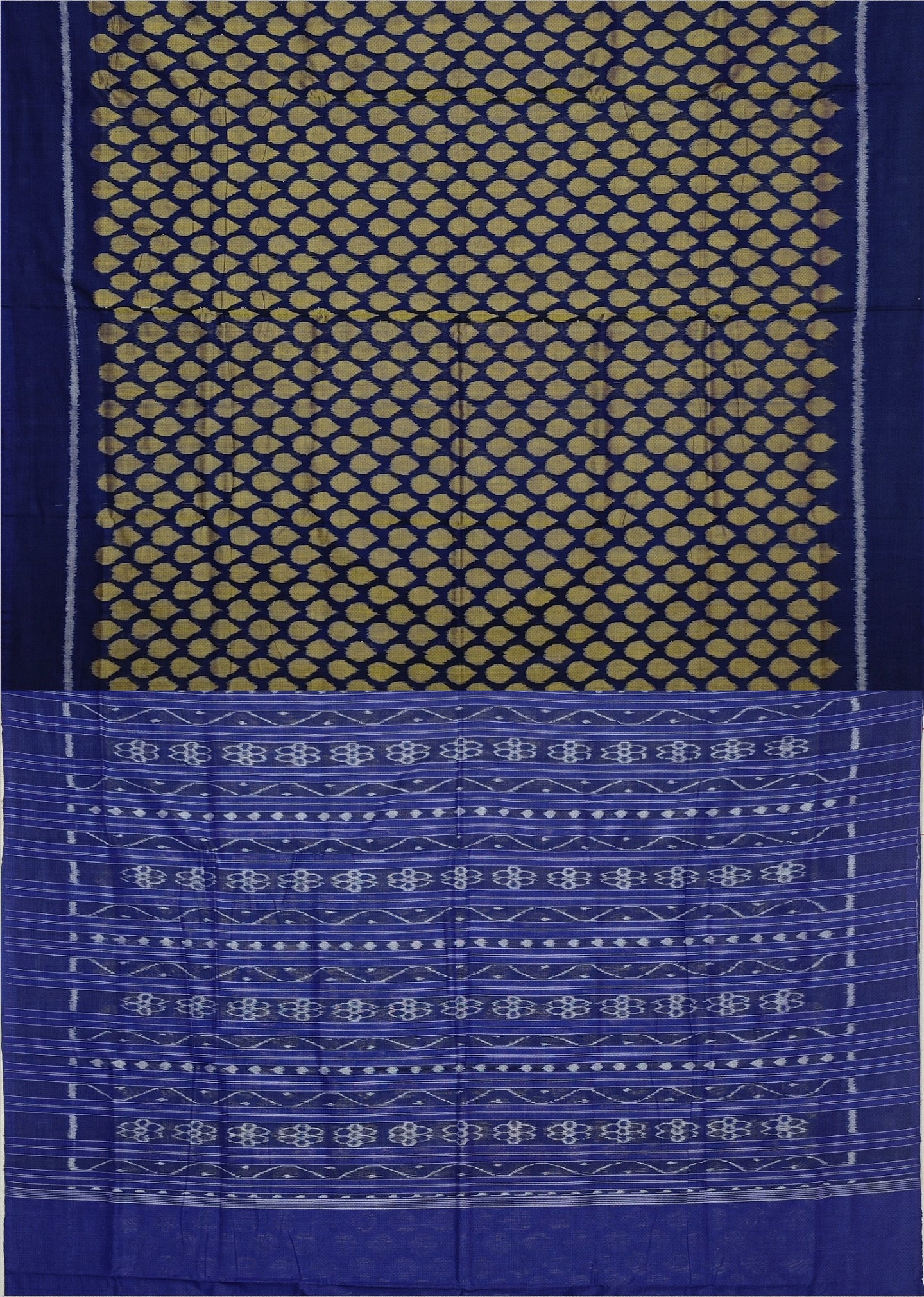 Blue Golden Tikili Bandha Saree