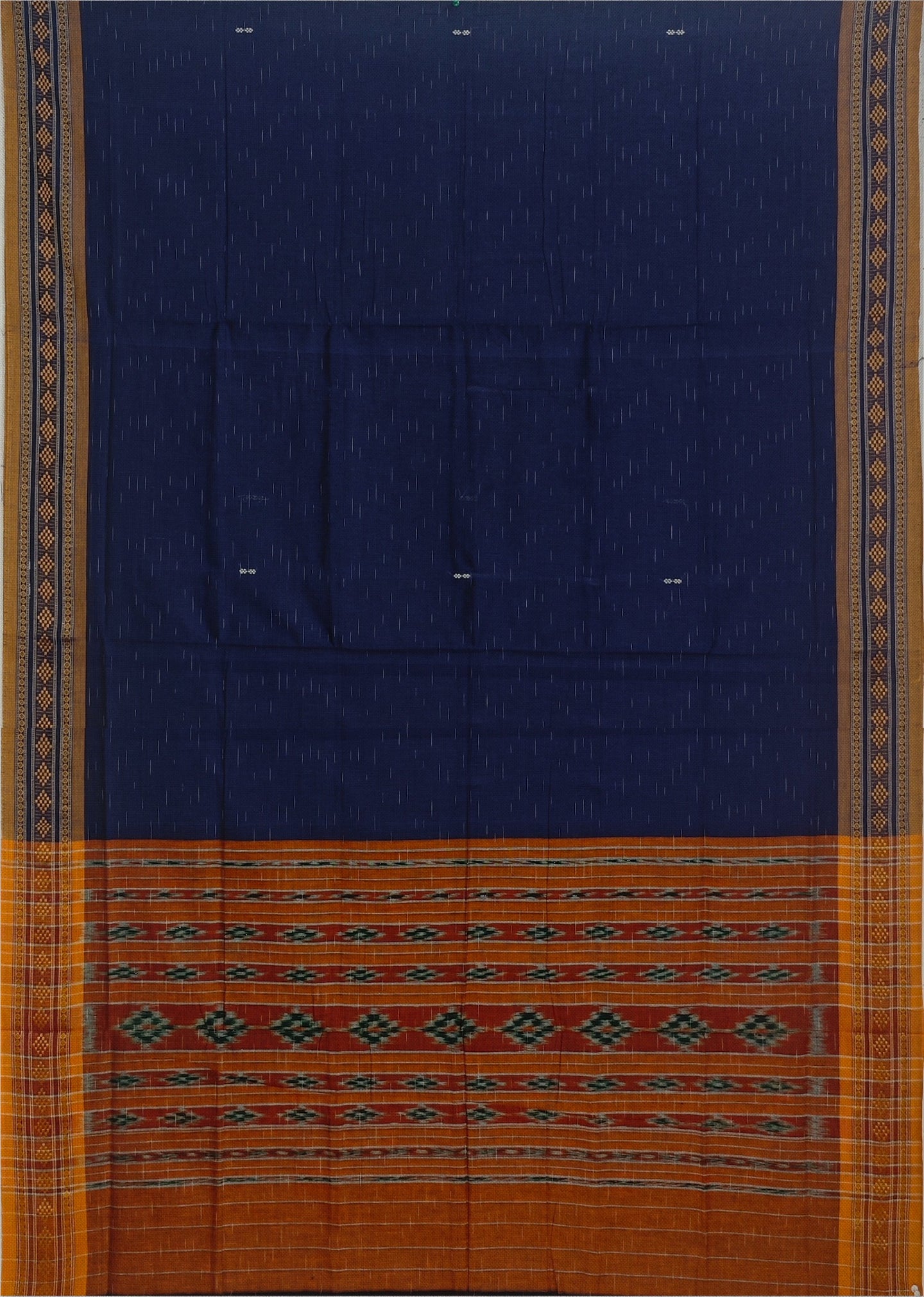 Deep Blue Bomkai Border Pasapalli Saree | Odisha Handloom GI Tagged | Devnika