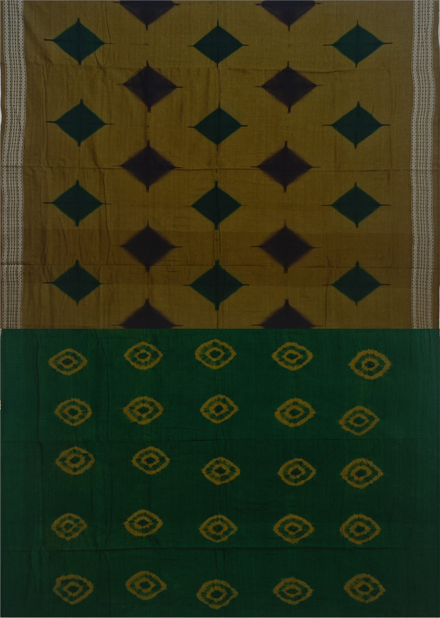Deep Olive  Sambalapuri Bandhini Saree | Odisha Handloom GI Tagged | Devnika