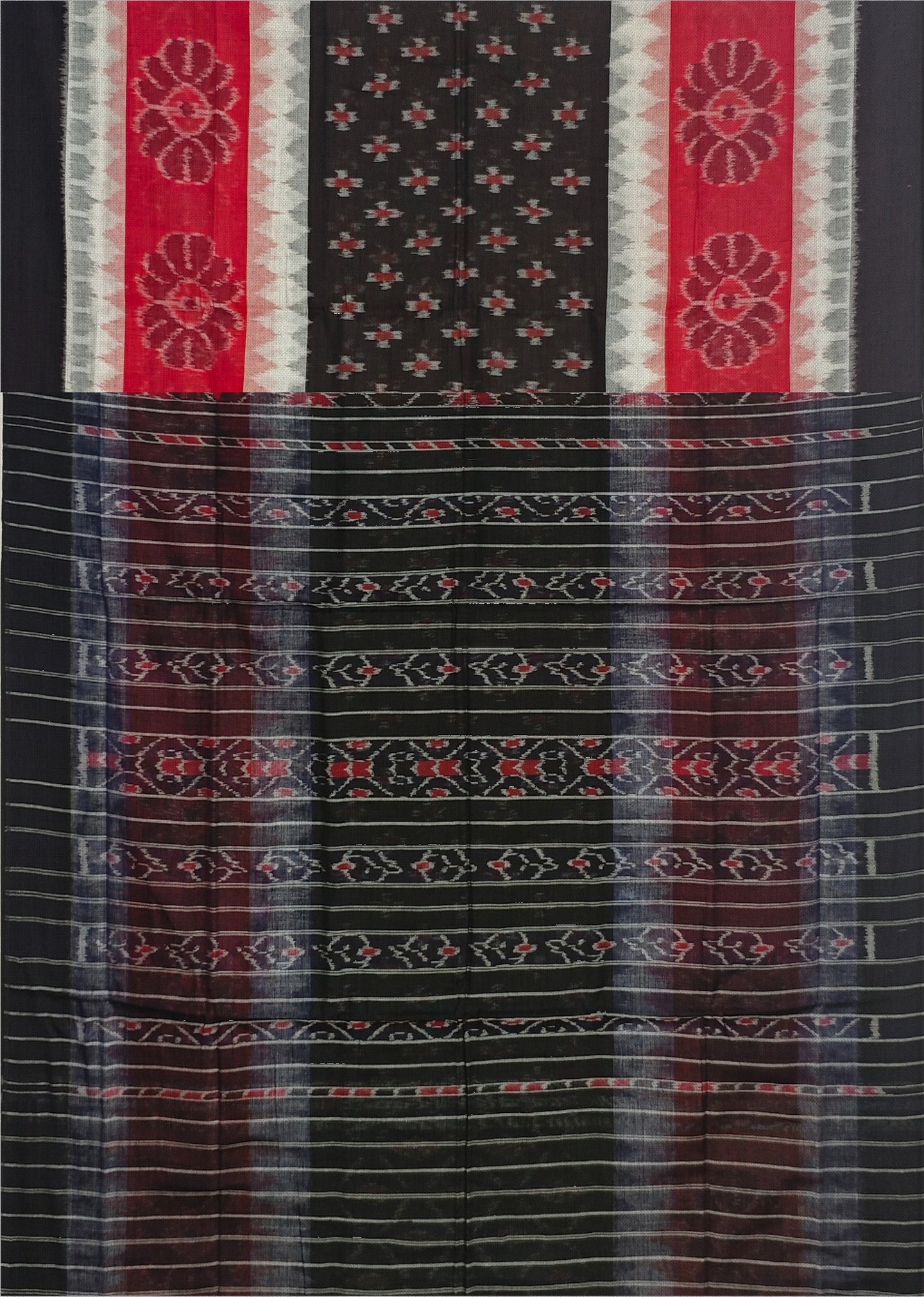 Black Mania Bandha Traditional Katiki Saree | Odisha Handloom GI Tagged | Devnika