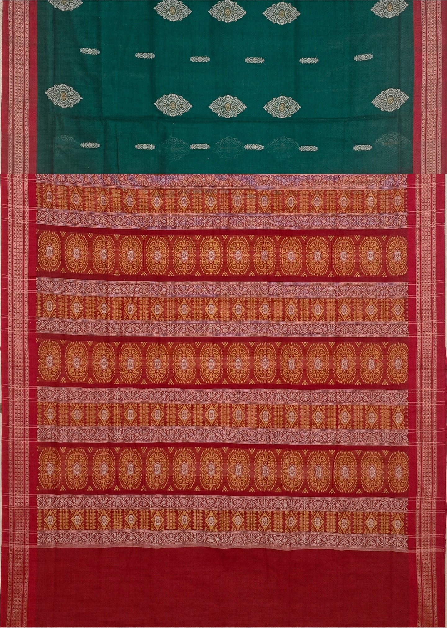 Green Bomkai Sambalapuri Saree