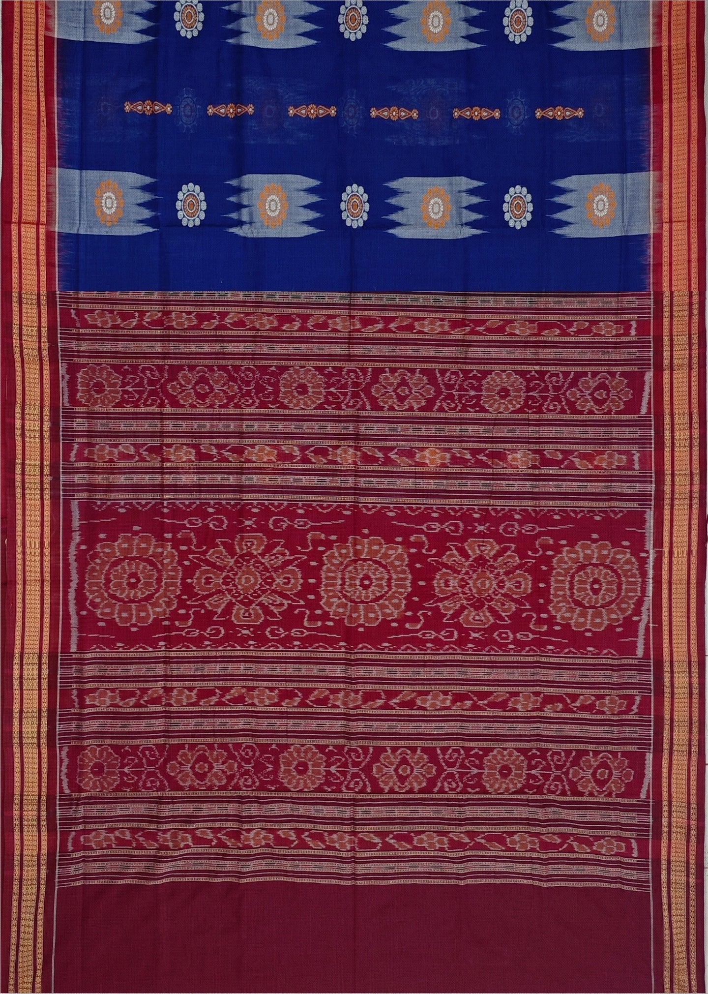 Blue Bandha Bomkai Saree | Odisha Handloom GI Tagged | Devnika