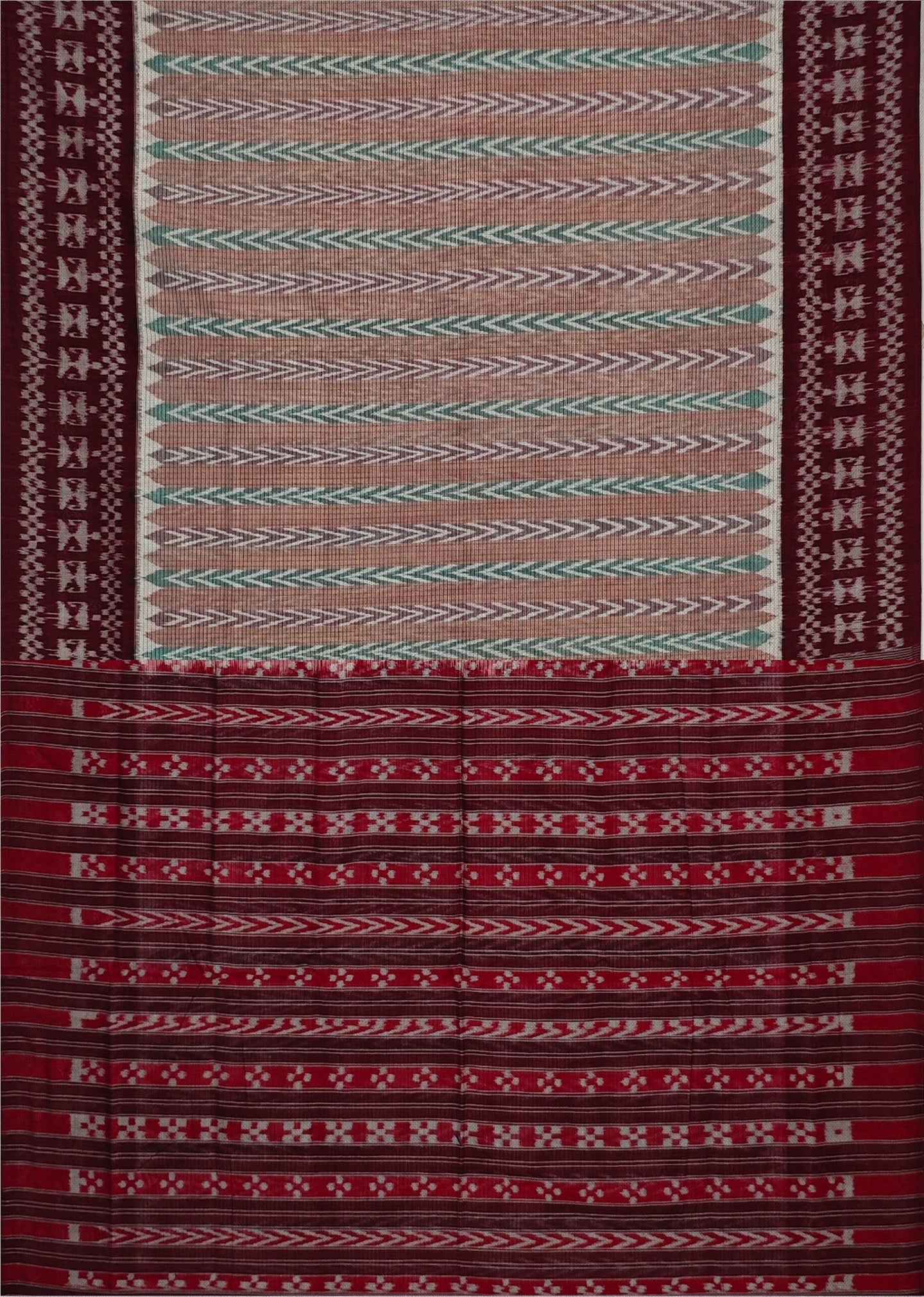 Brown Green Dhanpatri Bandha Saree