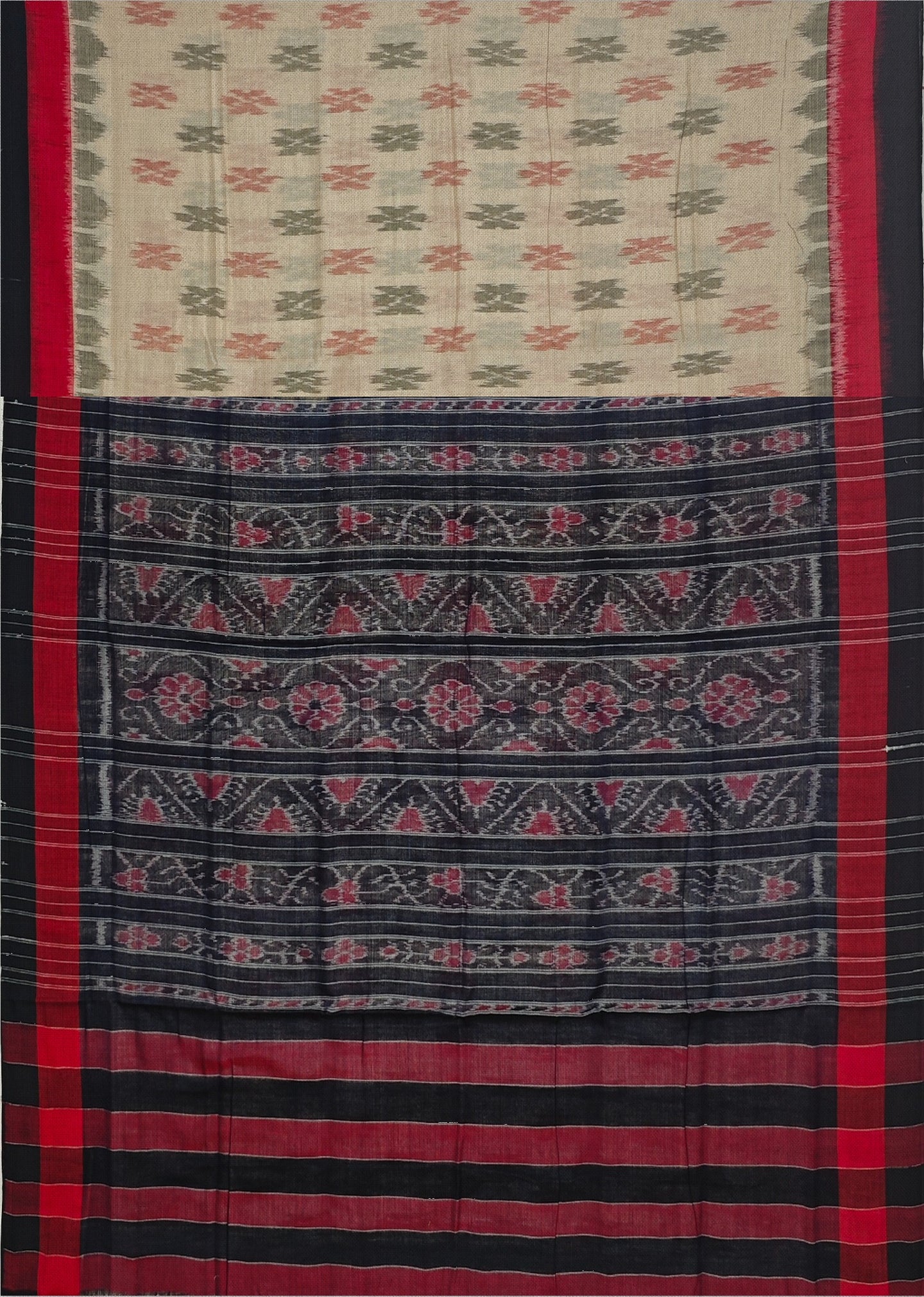 Chandan Mania Bandha Traditional Katiki Saree | Odisha Handloom GI Tagged | Devnika