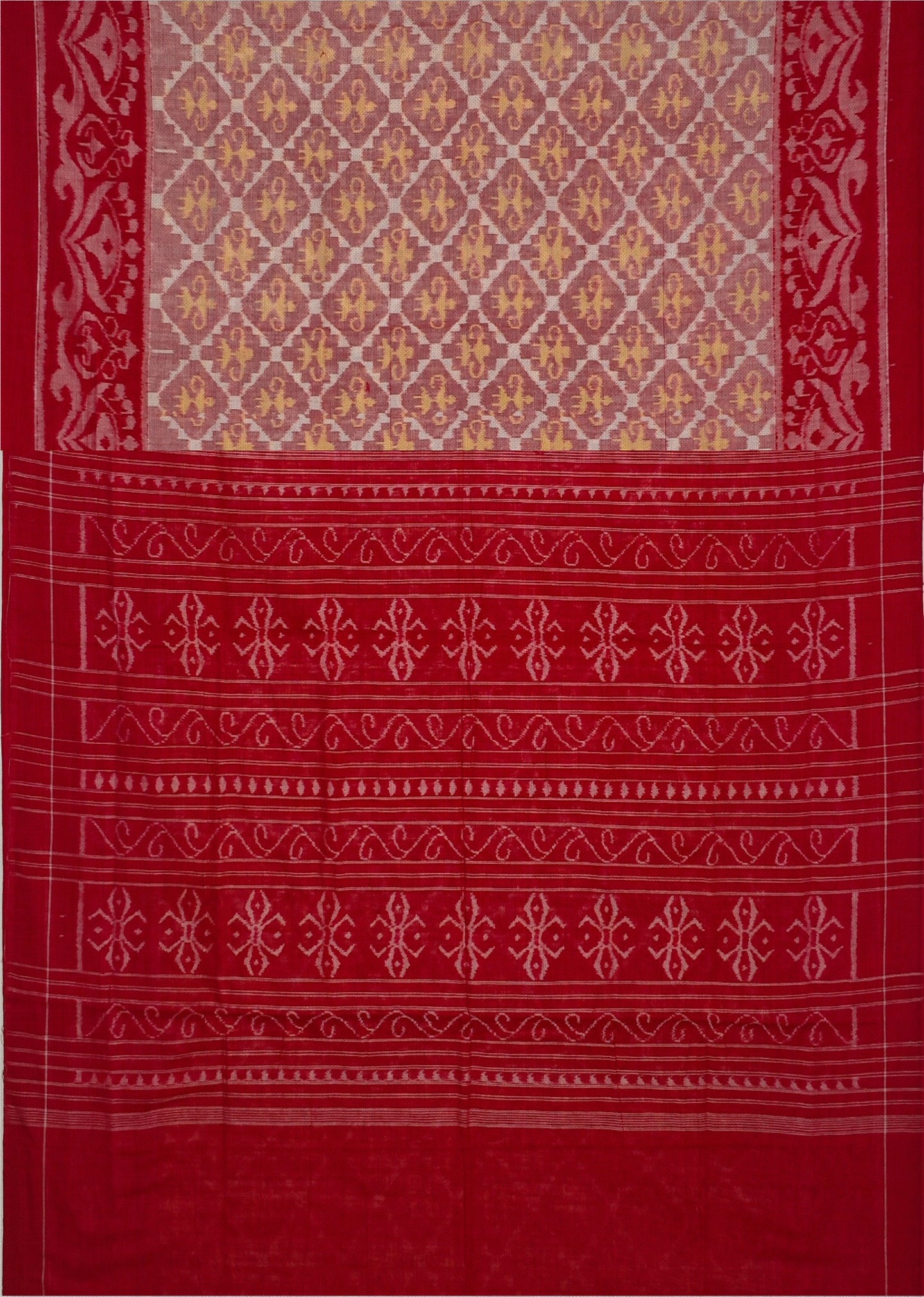 Cross Red Teracota Bandha Saree
