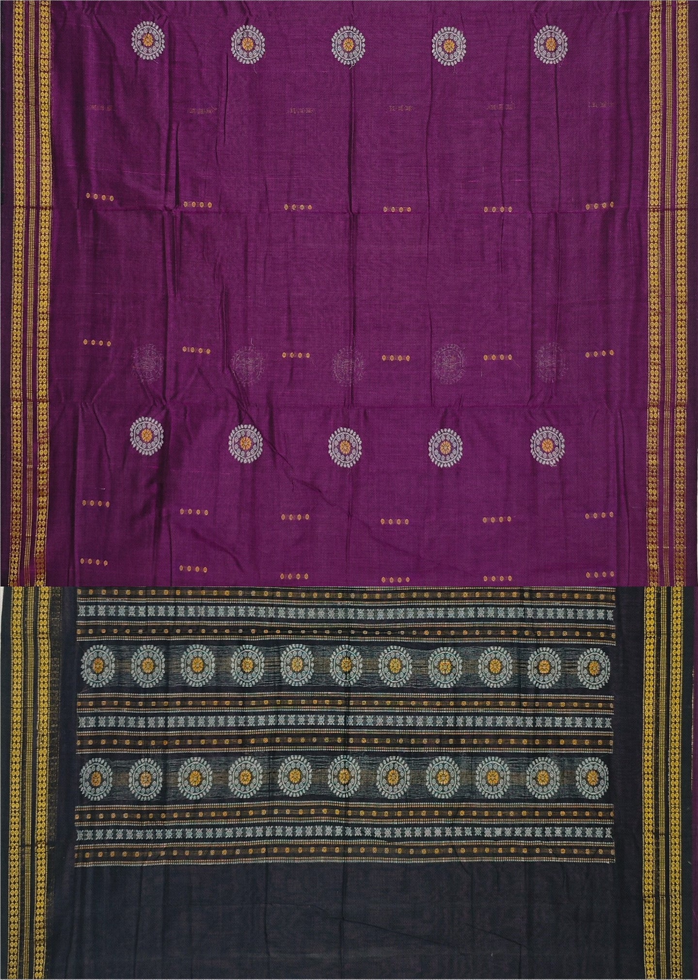 Purple Bomkai Butti Sambalapuri Saree | Odisha Handloom GI Tagged | Devnika