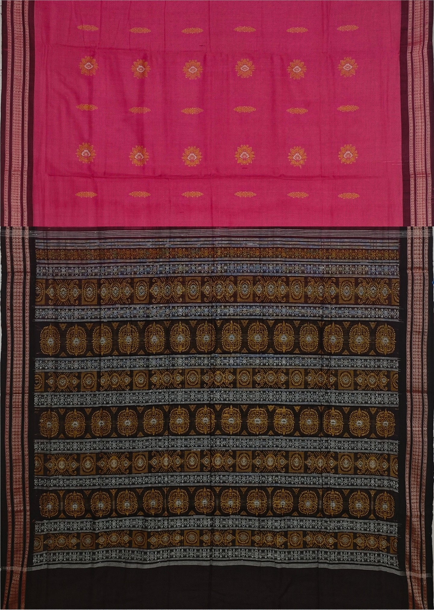 Hot Pink Bomkai Sambalapuri Saree