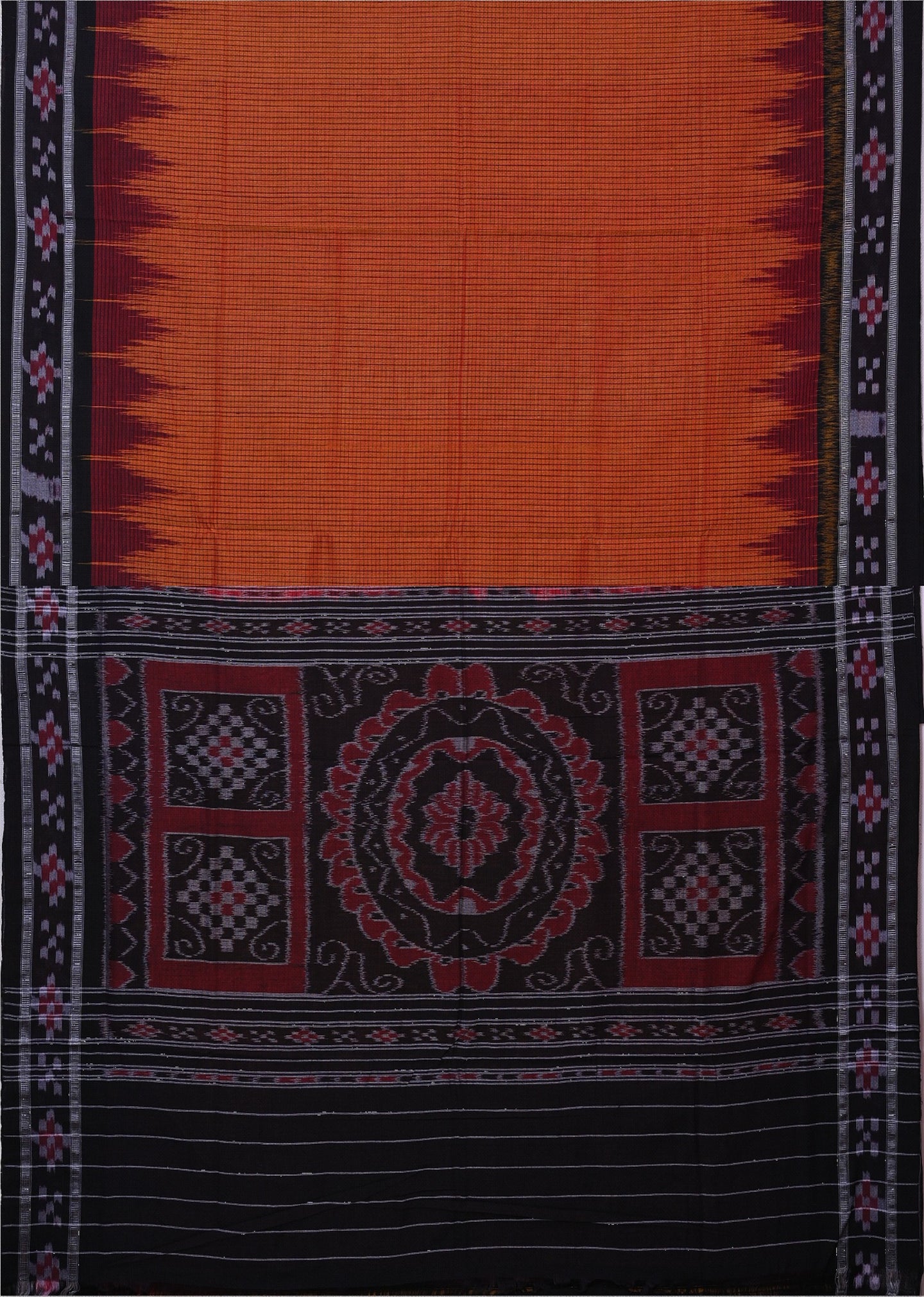 Golden Orange Mania Bandha Border Pasapalli Saree