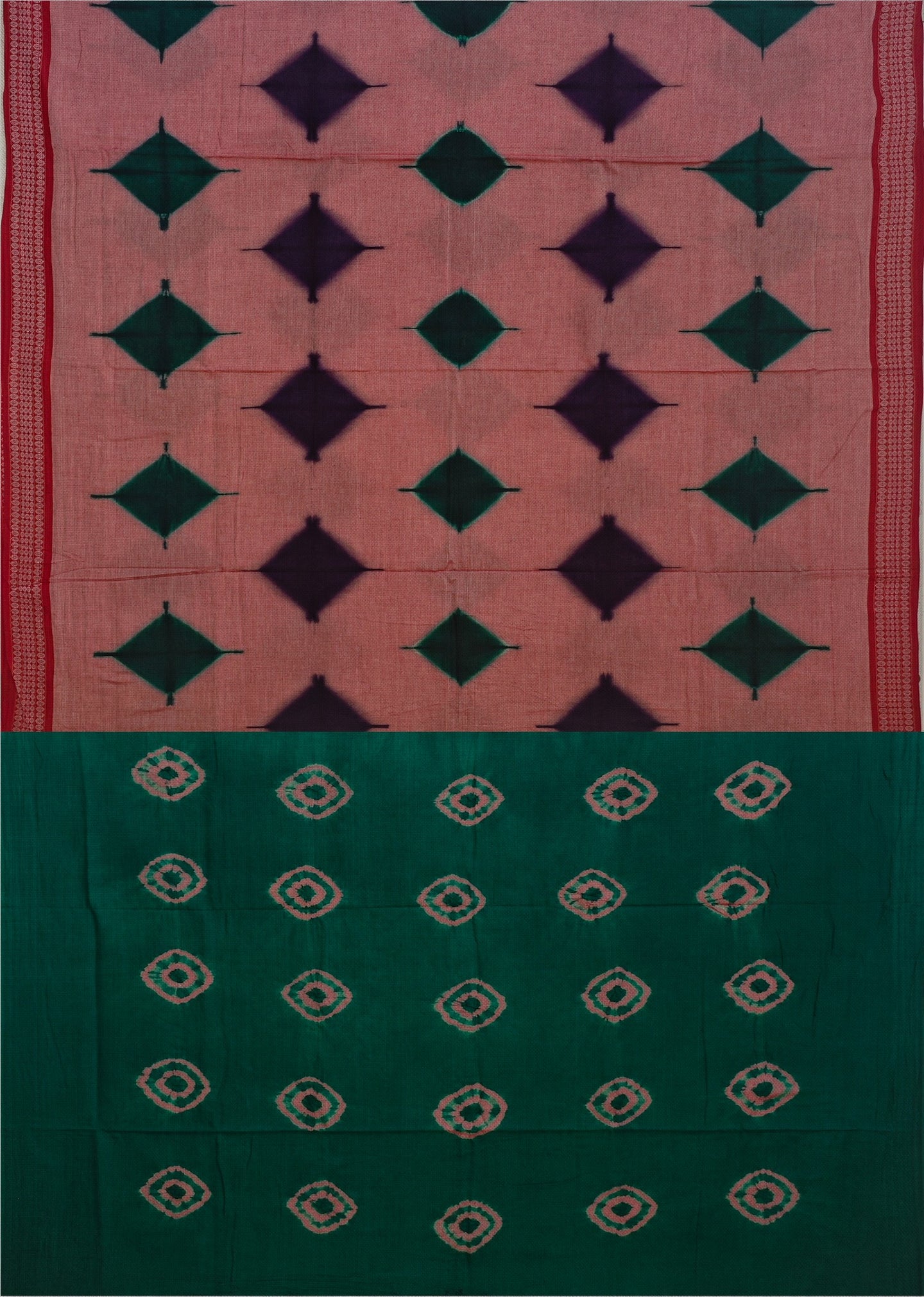 Shell Pink Sambalapuri Bandhini Saree | Odisha Handloom GI Tagged | Devnika