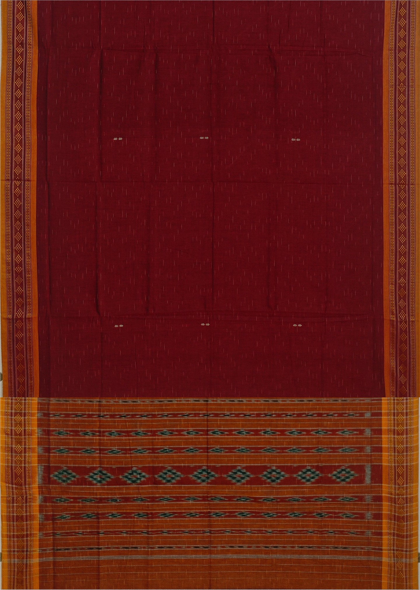 Light Maroon Bomkai Border Pasapalli Saree | Odisha Handloom GI Tagged | Devnika