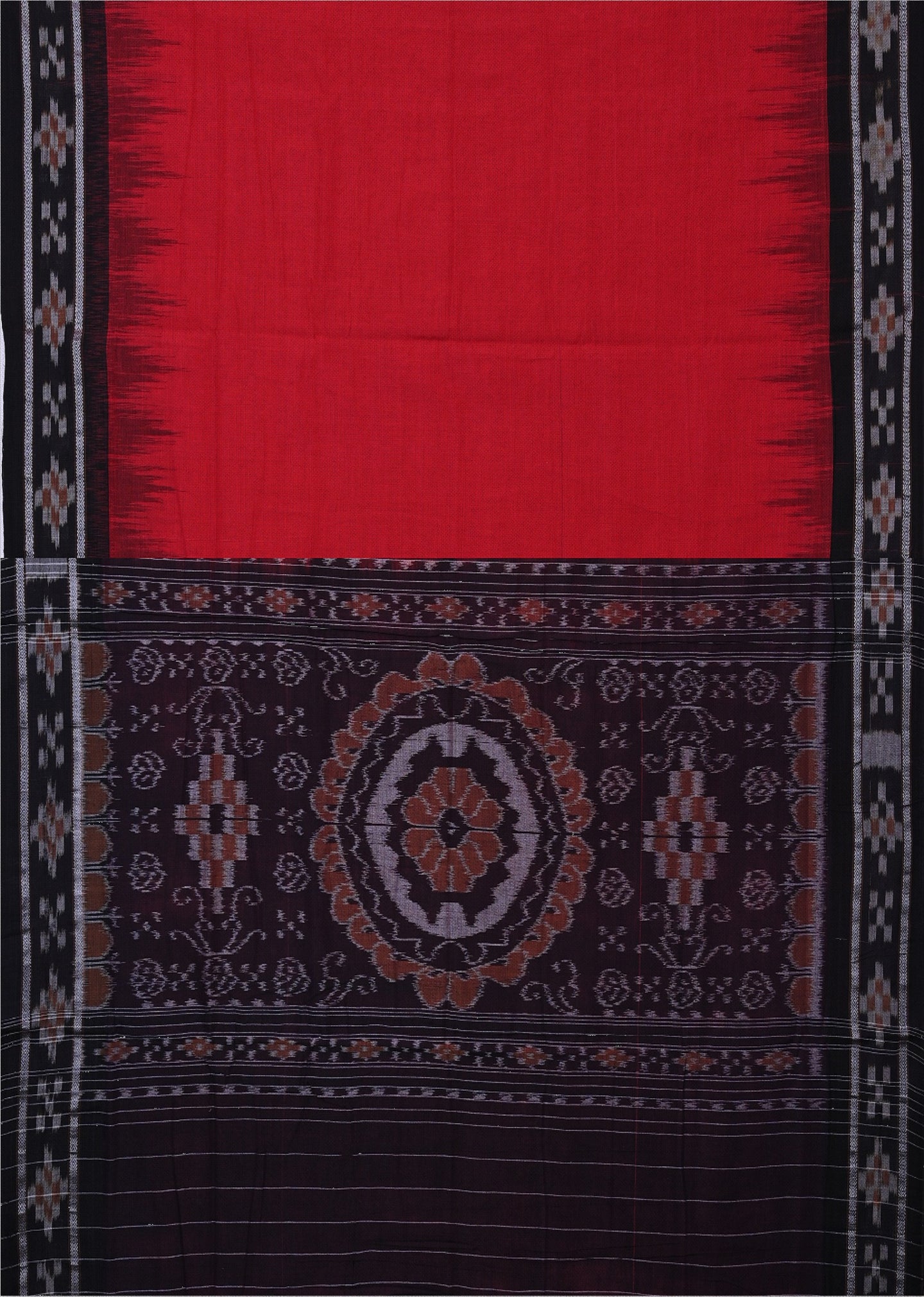 Red Mania Bandha Border Pasapalli Saree | Odisha Handloom GI Tagged | Devnika