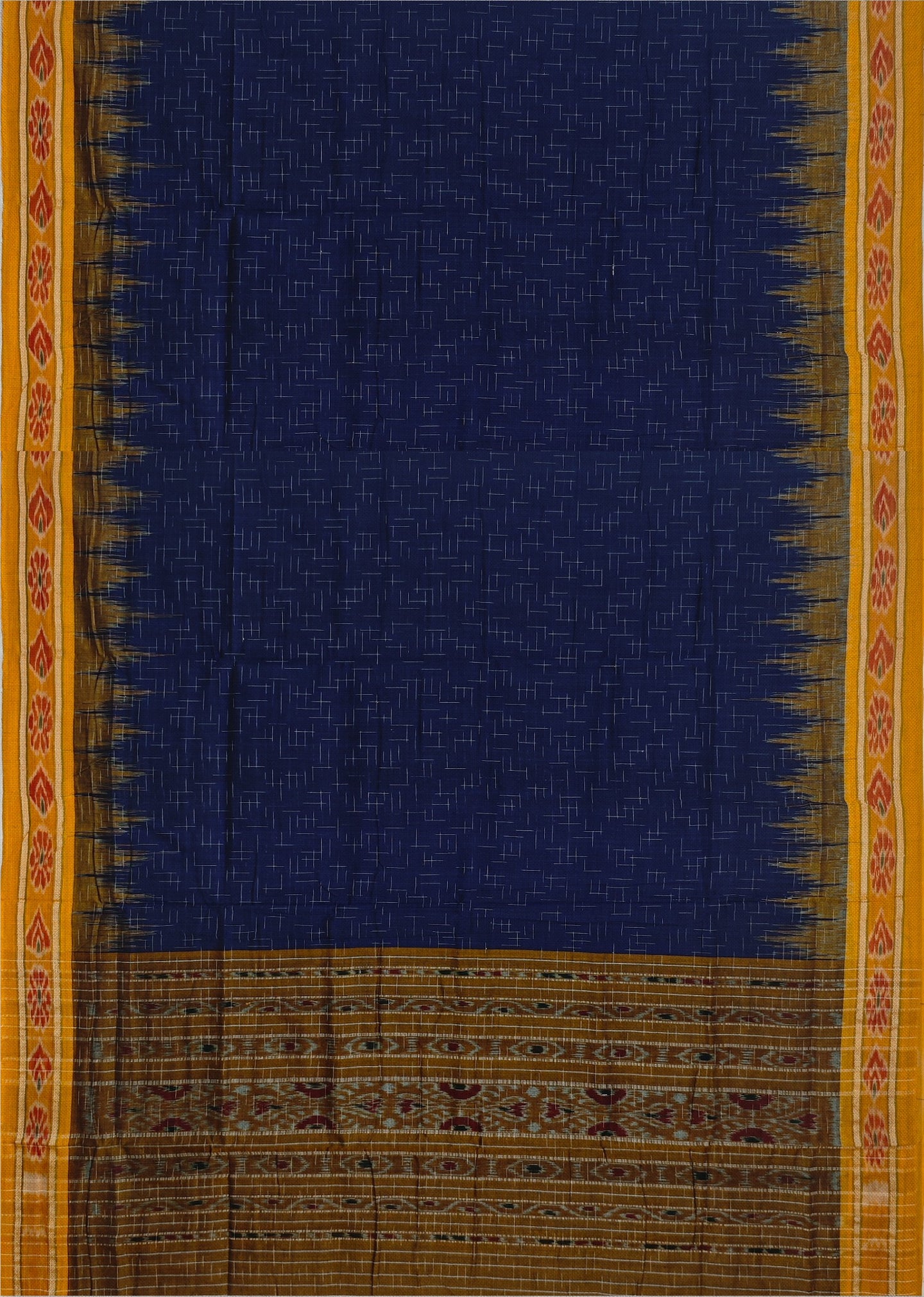 Deep Blue Mania Bandha Traditional Katiki Saree | Odisha Handloom GI Tagged | Devnika