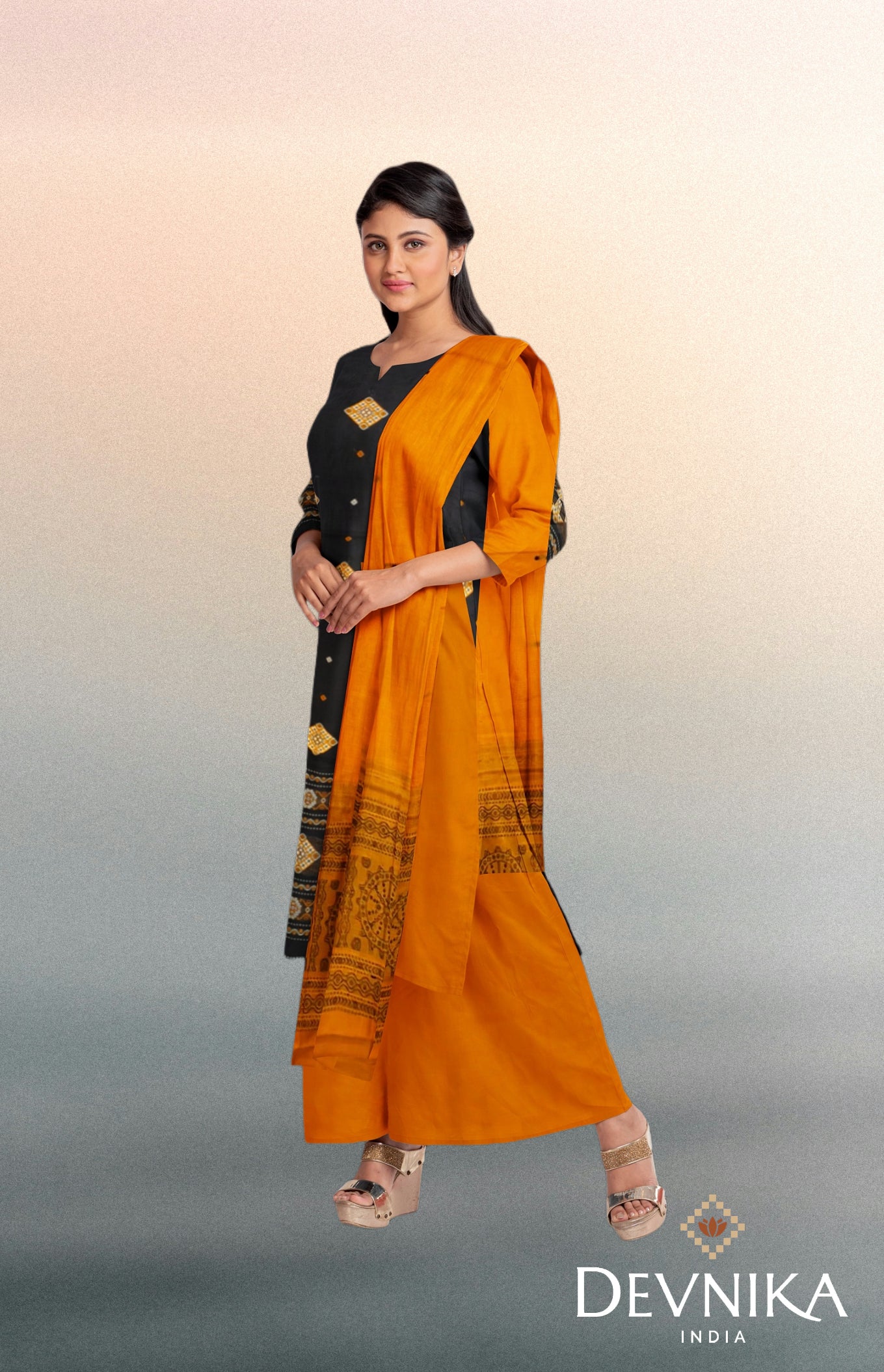 Black Bomkai Dress Set