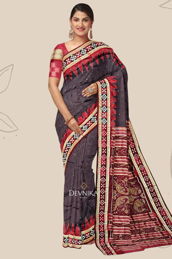 Deep Coffee Border Pasapalli Saree