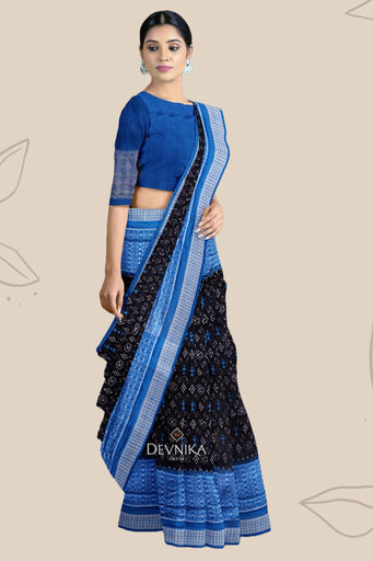 Black Bandha Sambalapuri Silk Saree