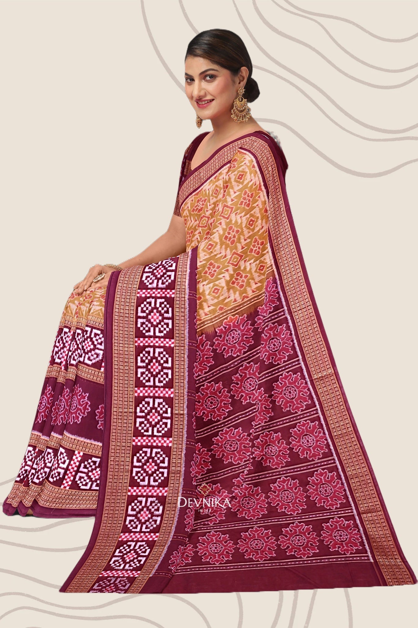 Dark Mustard Bandha Pasapalli Saree