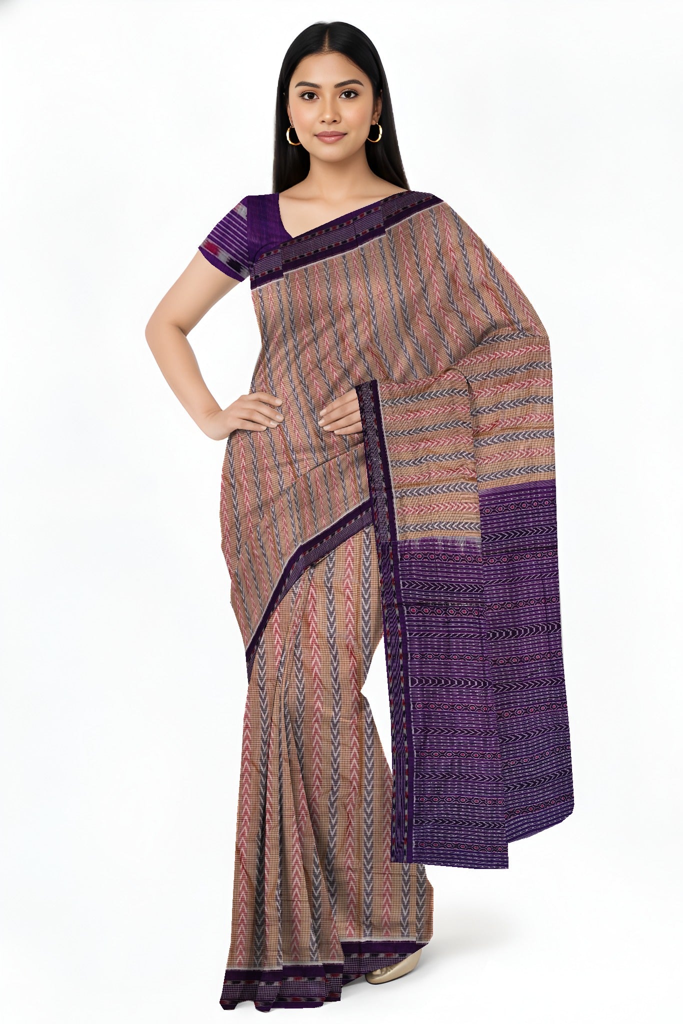 Blue & Red Dhanpatri Bandha Saree | Odisha Handloom GI Tagged | Devnika