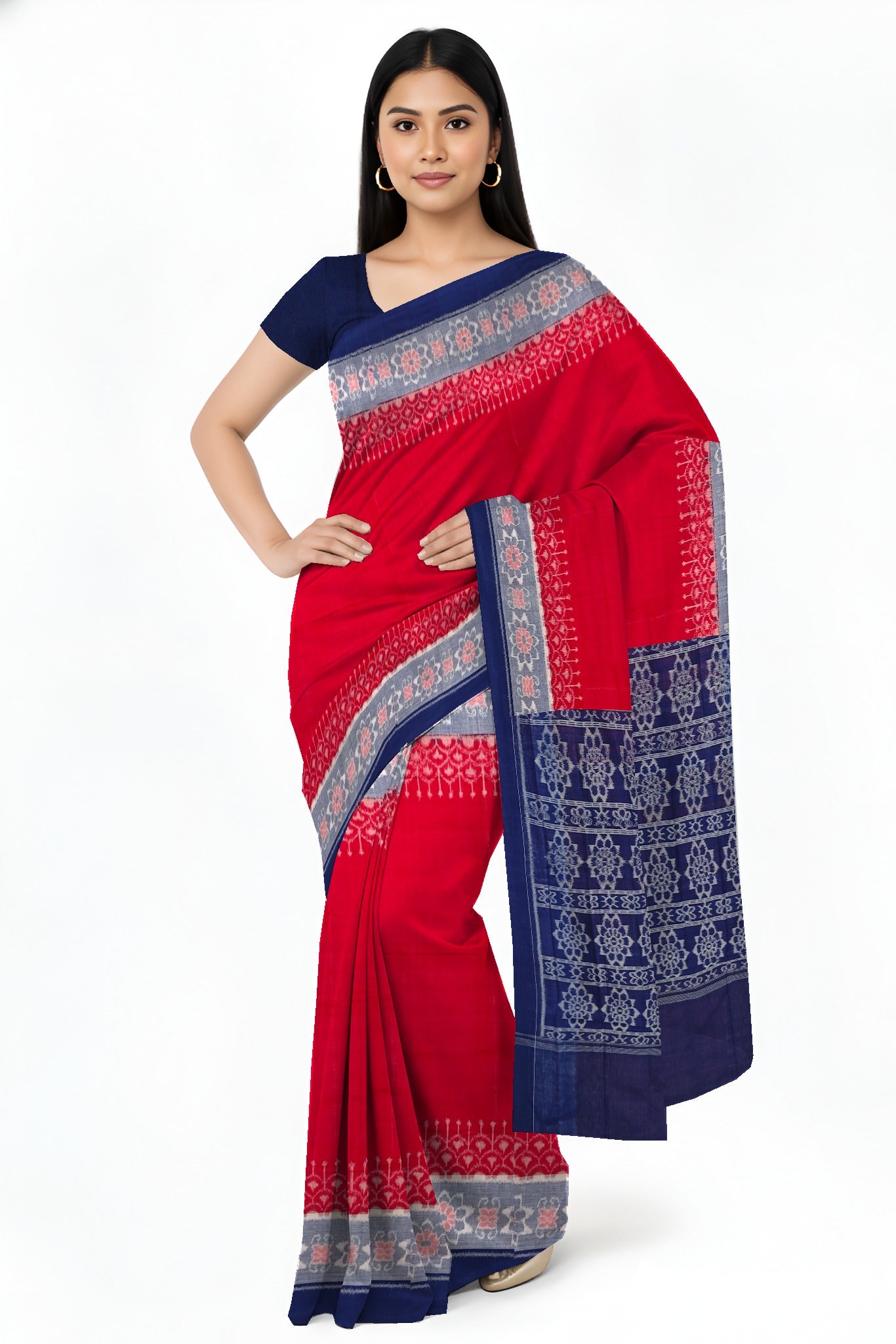 Red Border Bandha Saree