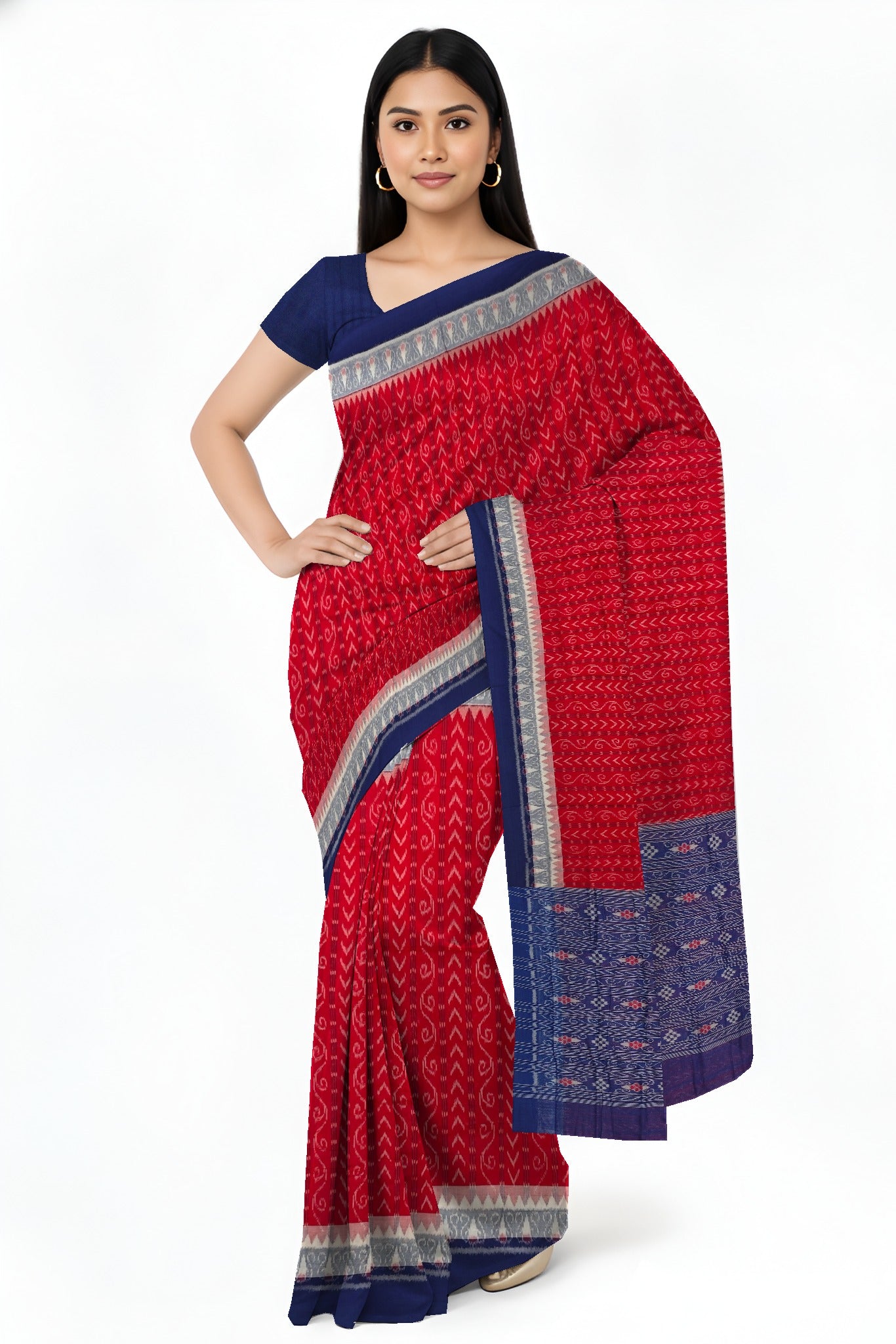 Red Body Bandha Saree