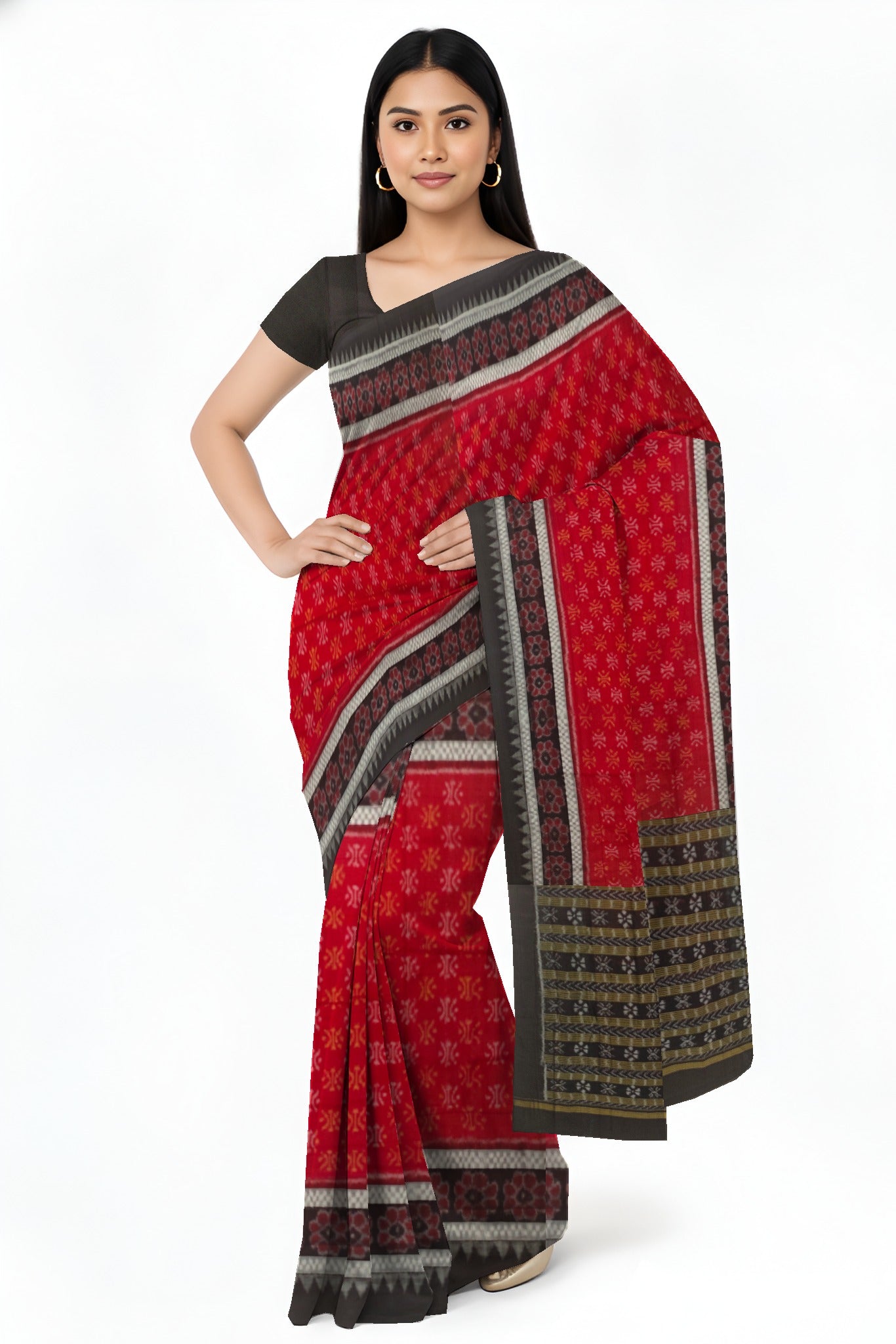 Red Body Bandha Saree