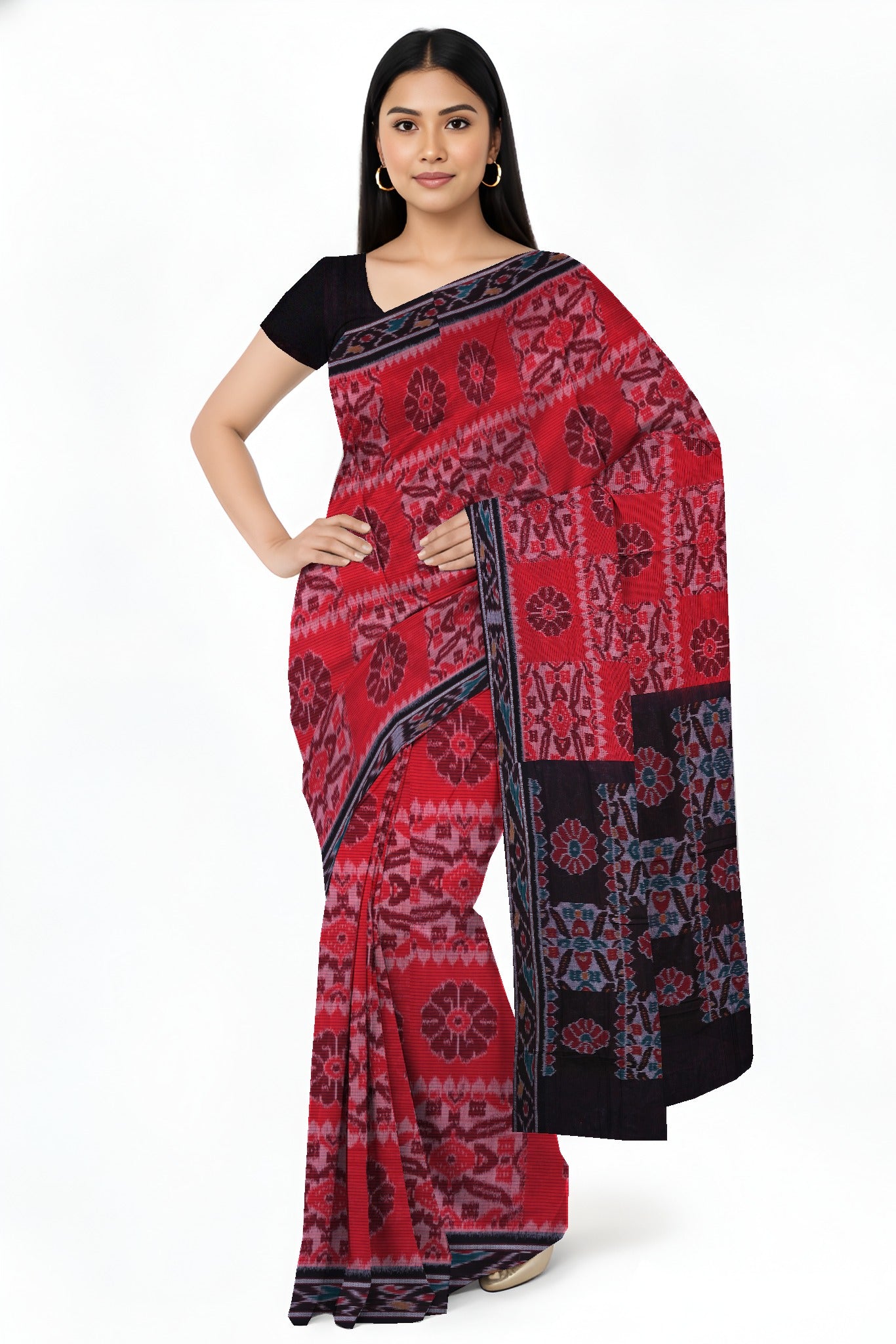 Red Mania Bandha Traditional Katiki Saree