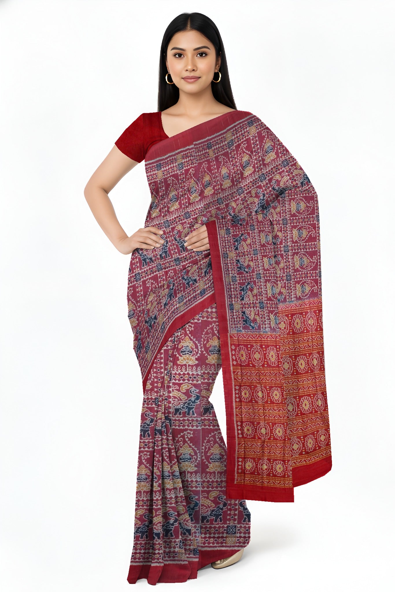 Deep Maroon Body Bandha Saree