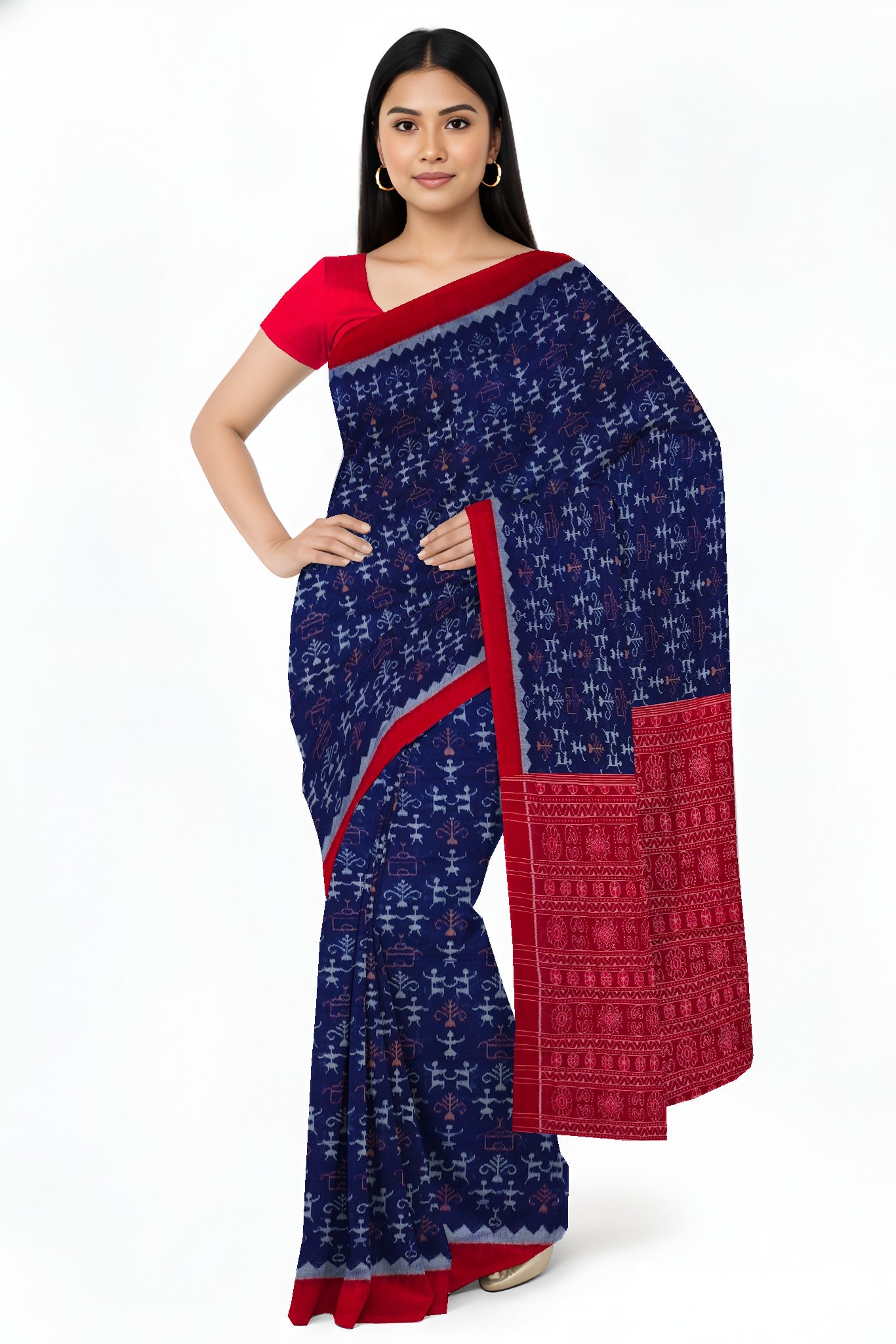 Blue Teracota Bandha Saree