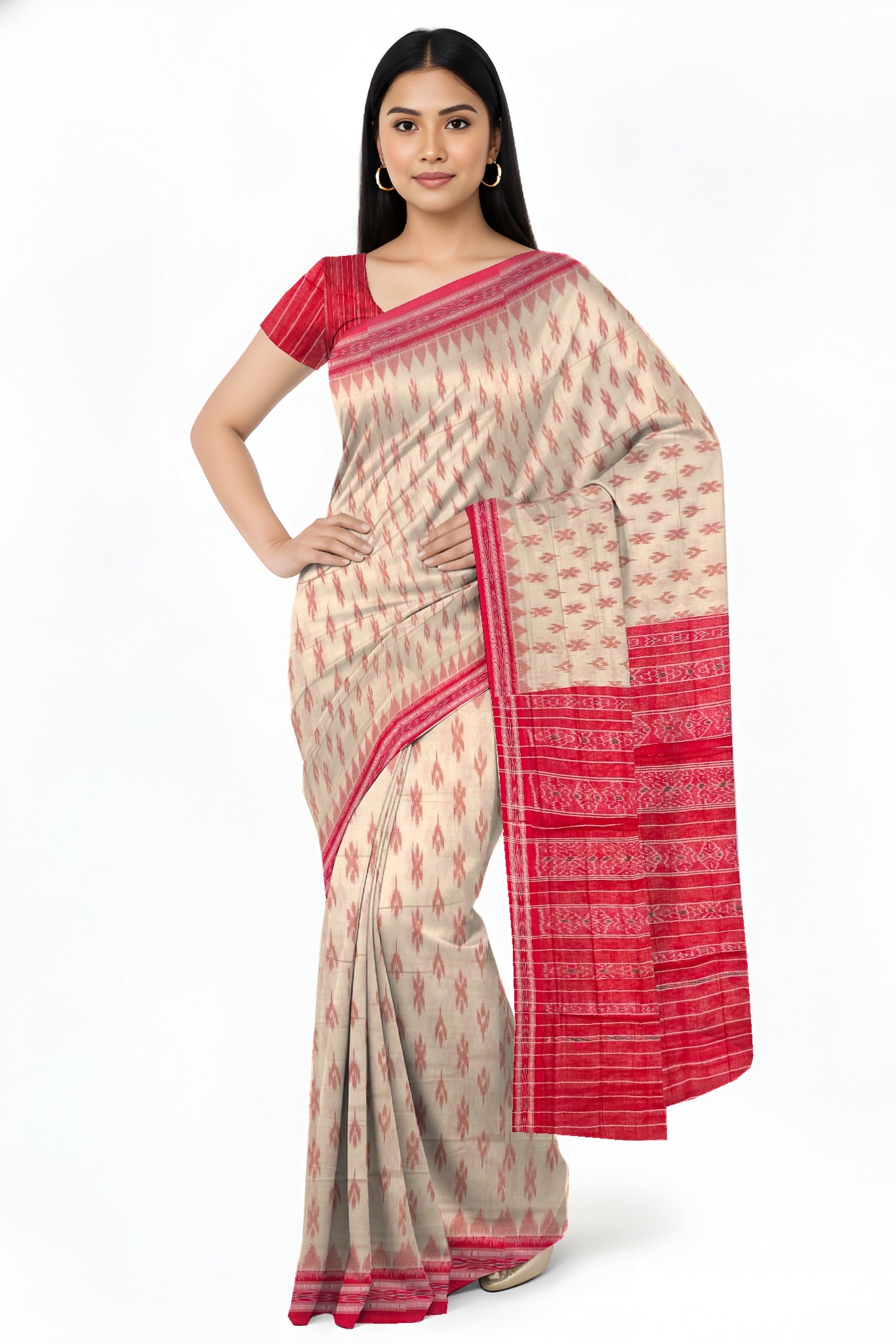 Chandan Mania Bandha Traditional Katiki Saree | Odisha Handloom GI Tagged | Devnika