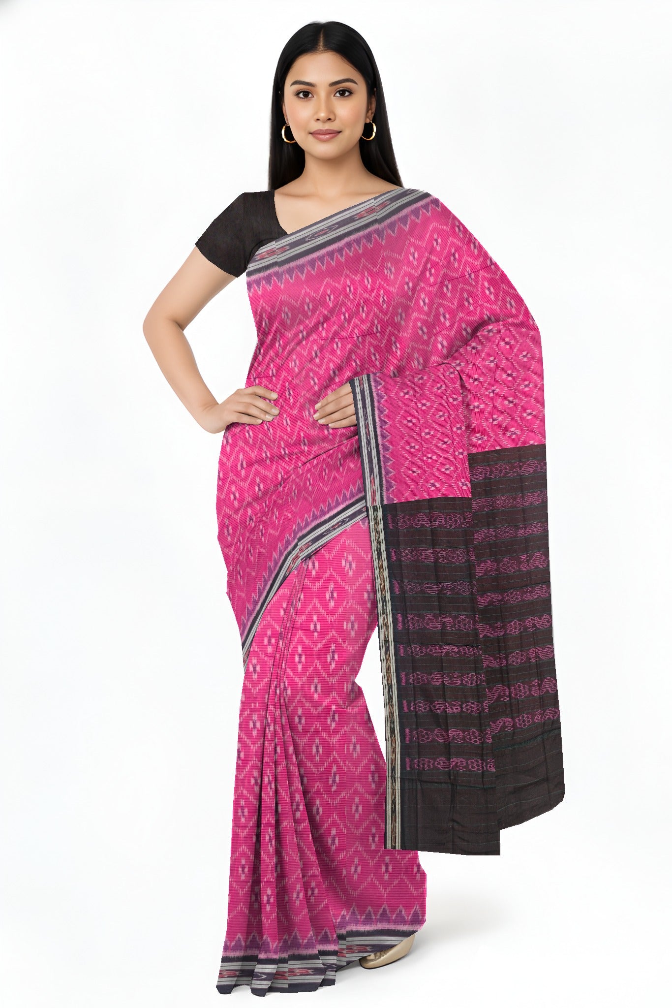 Onion Pink Mania Bandha Traditional Katiki Saree | Odisha Handloom GI Tagged | Devnika