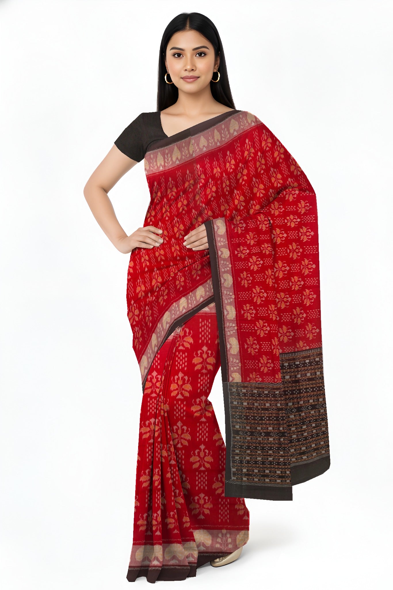 Red Body Bandha Saree
