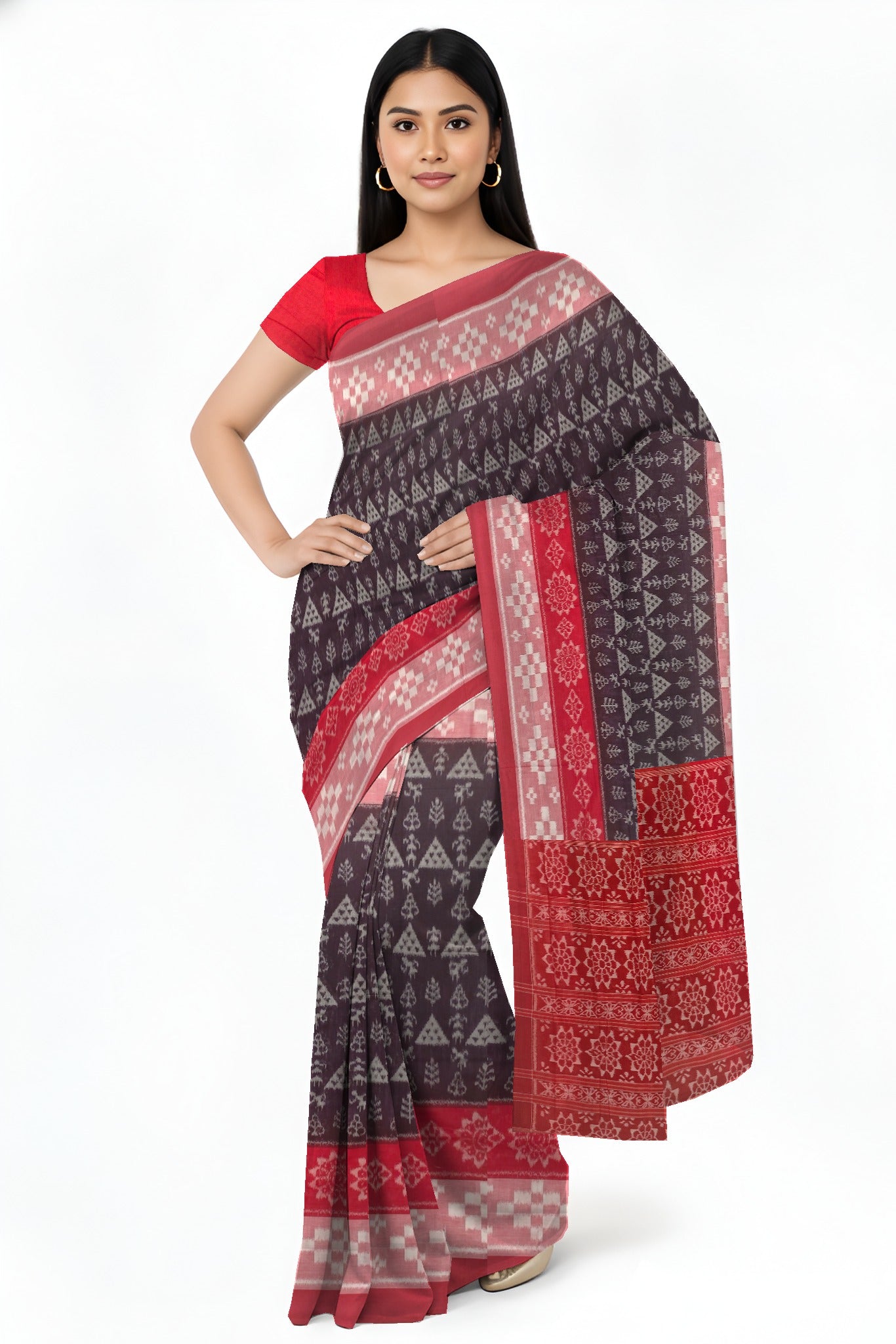 Deep Coffee Body Bandha Saree