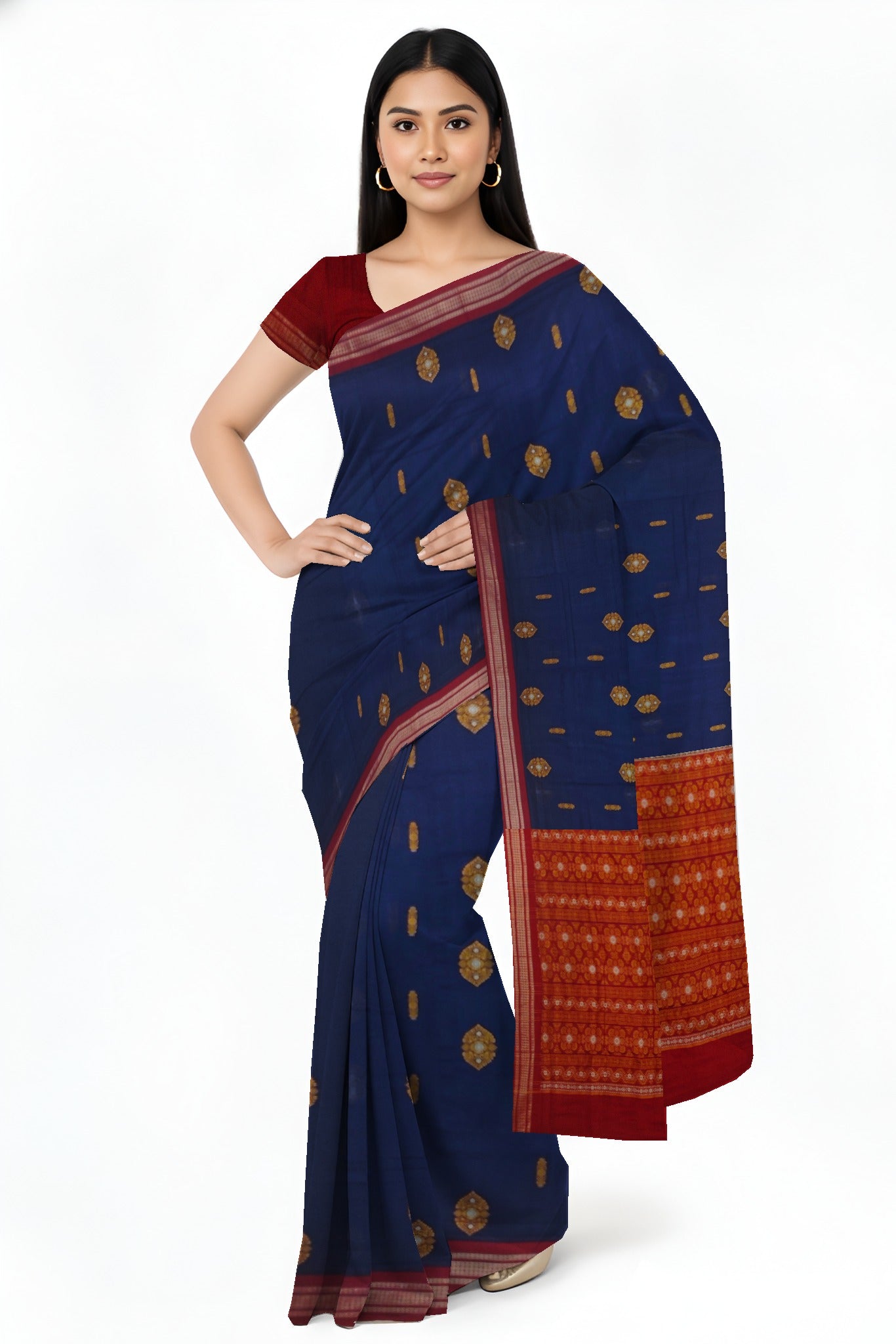Blue Bomkai Sambalapuri Saree