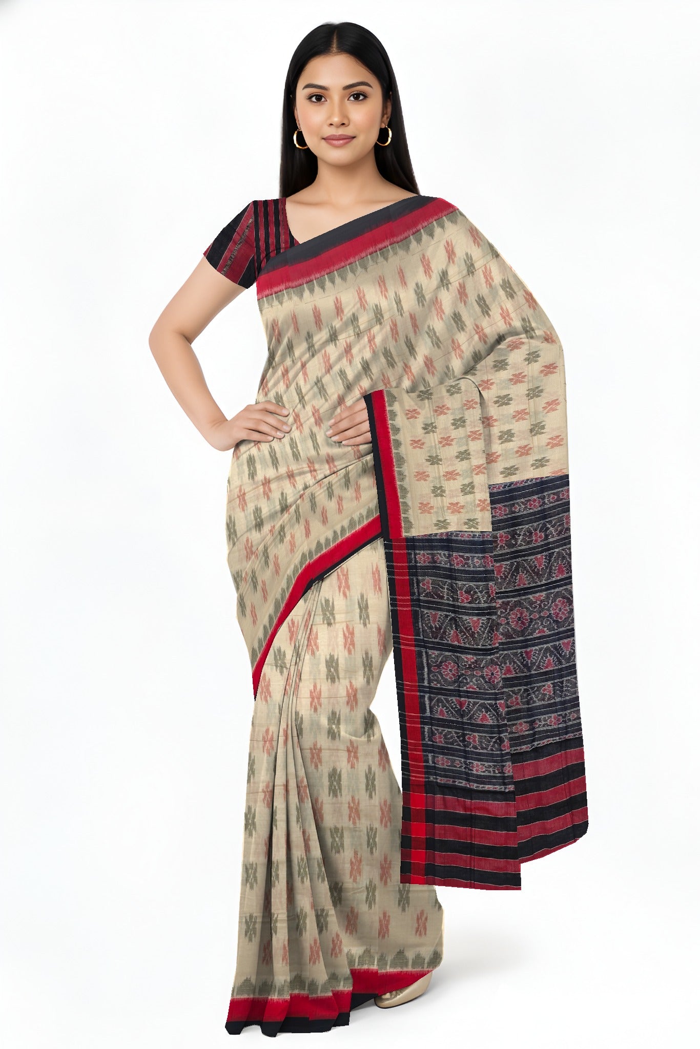 Chandan Mania Bandha Traditional Katiki Saree | Odisha Handloom GI Tagged | Devnika